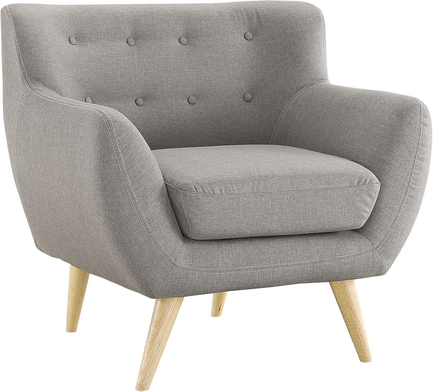 Mid-Century Modern Remark Light Gray Wood Armchair