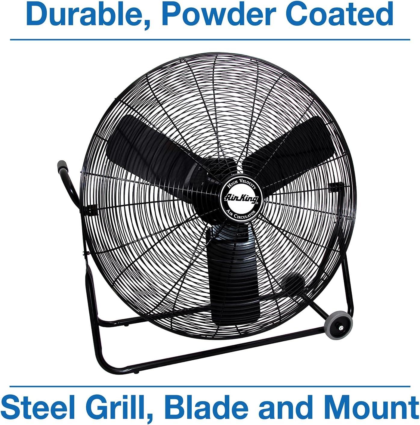 Air King 3-Speed Indoor Industrial Open Motor Pivoting Floor Fan