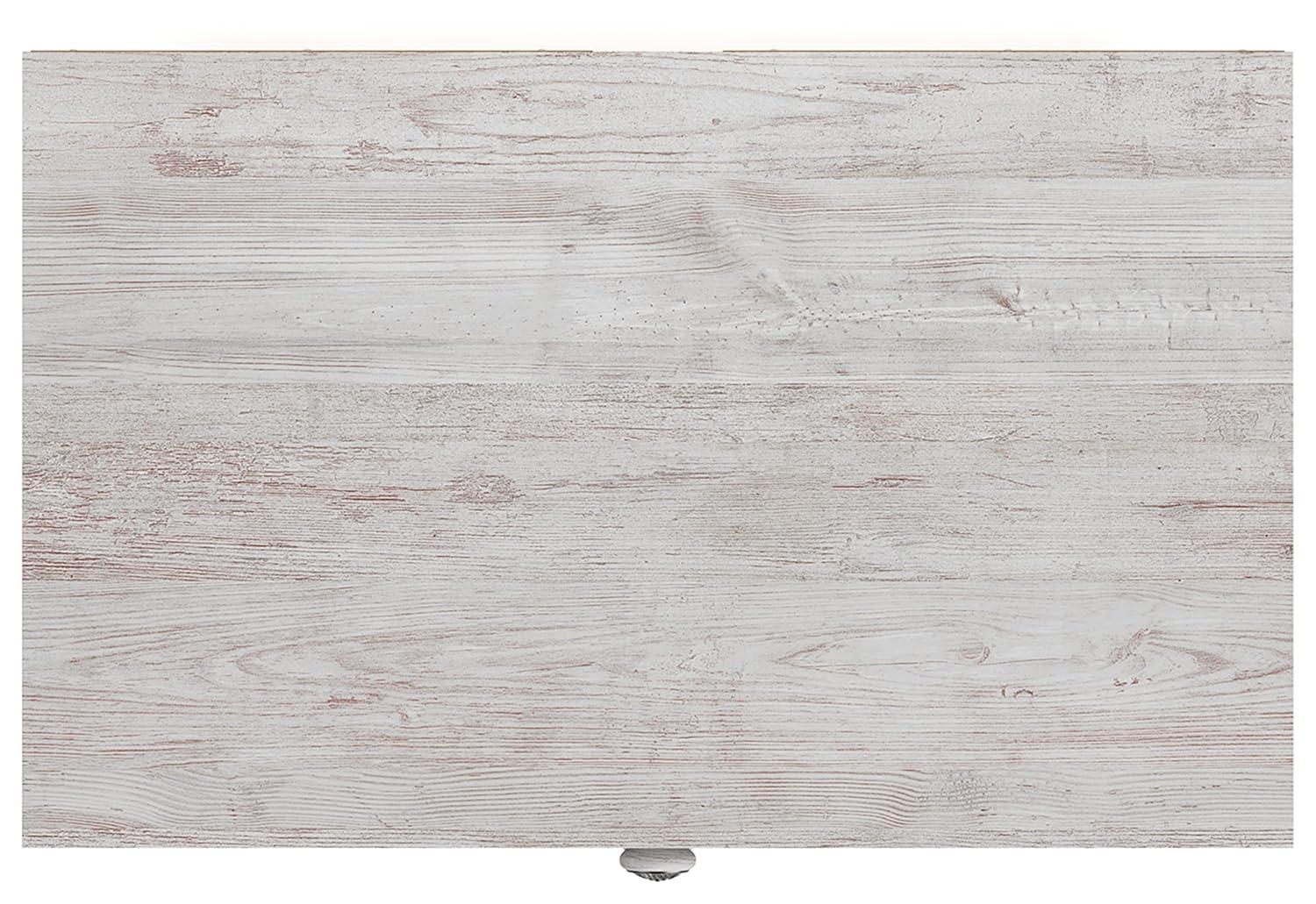 Whitewashed Medallion 3-Drawer Coastal Chest in White