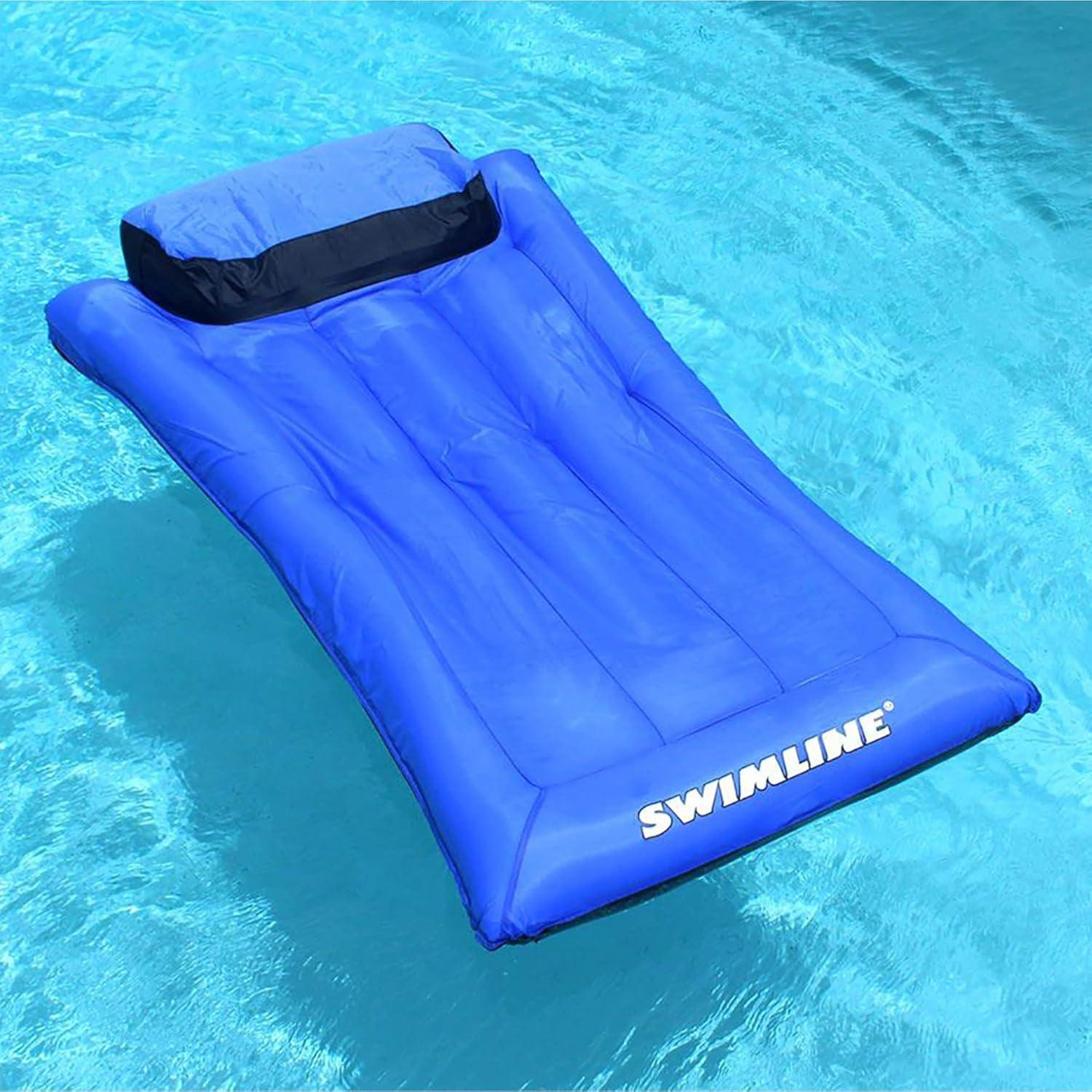 Swimline Ultimate Super-Sized Floating Mattress, Blue/Black