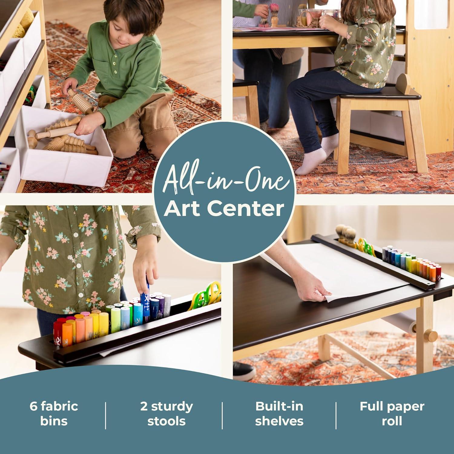 Kids Deluxe Art Center and Stool Set