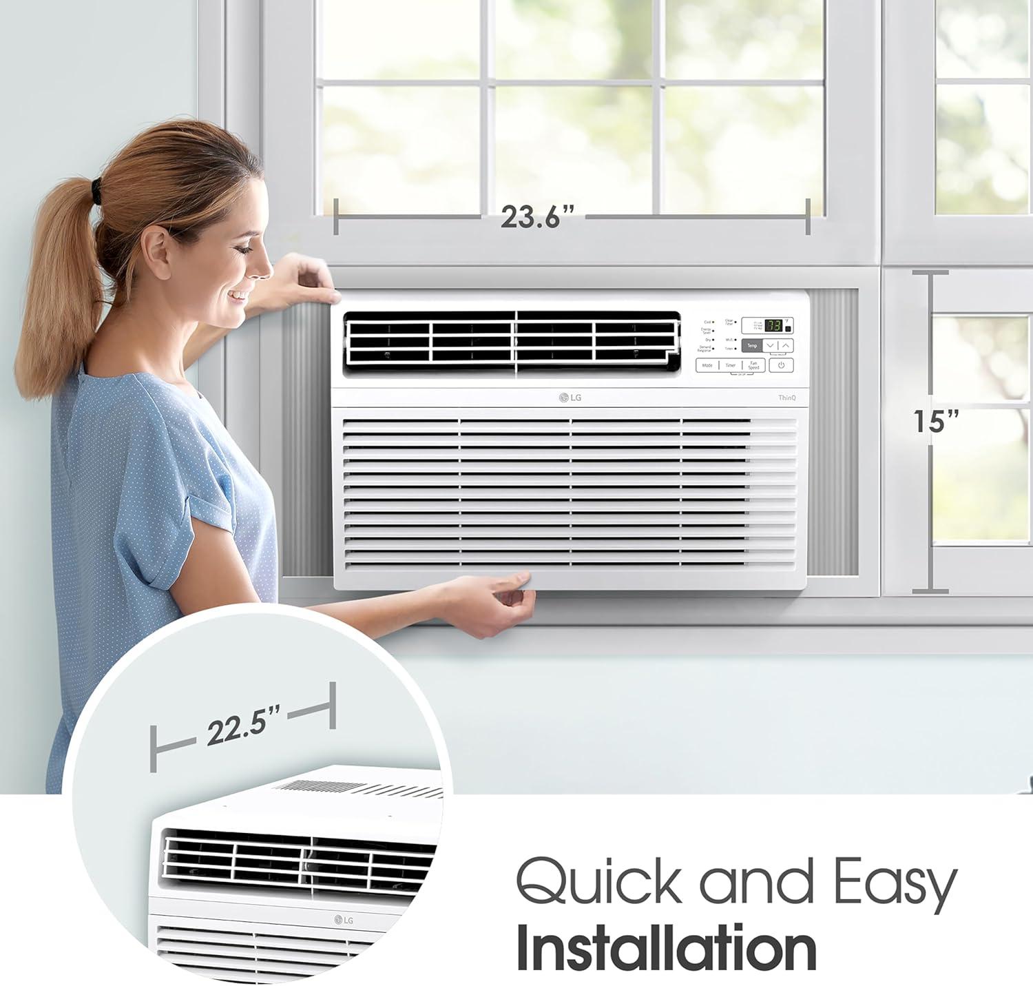 LG 12,000 BTU 115V Window-Mounted Air Conditioner with Wi-Fi Control