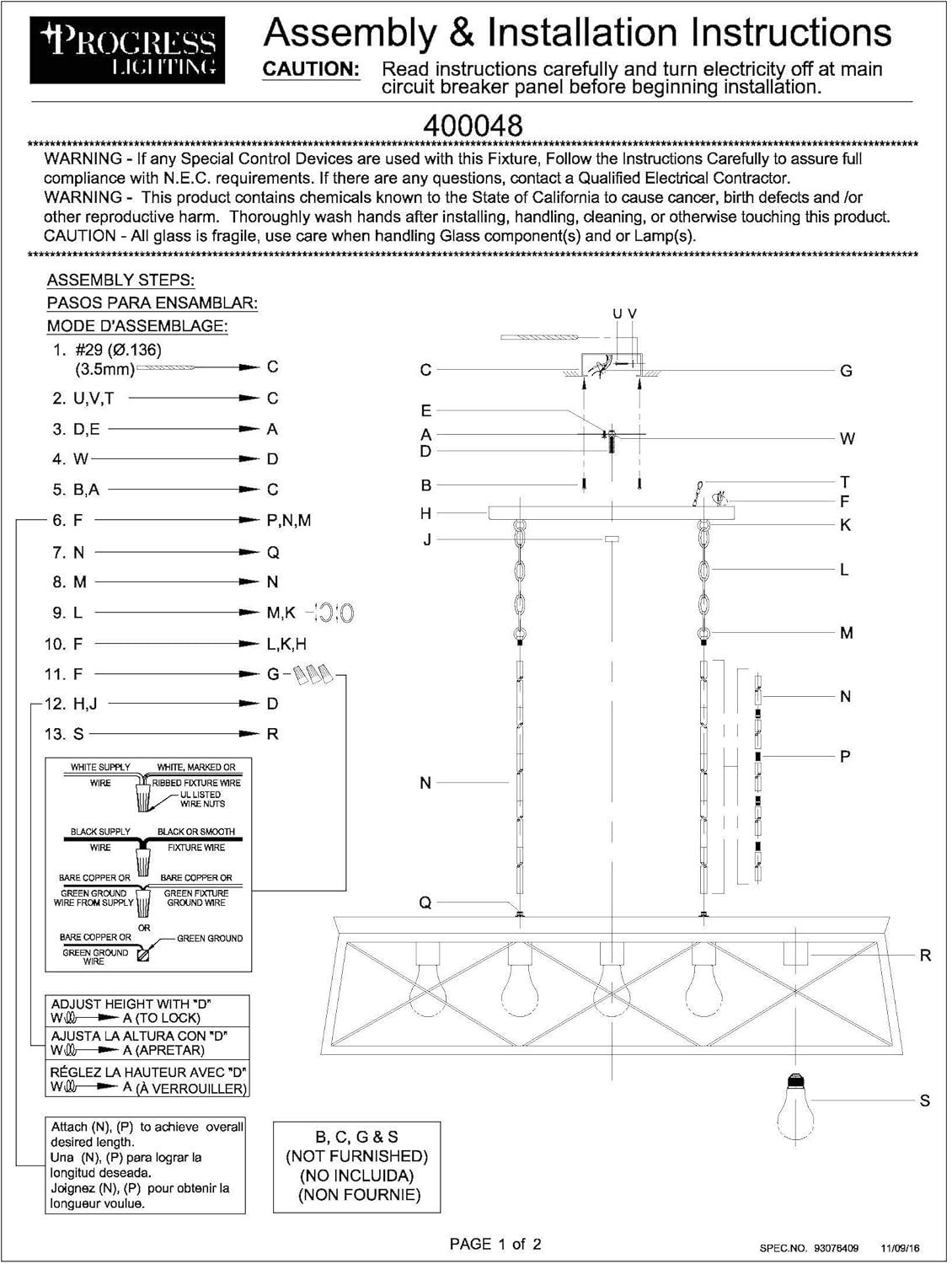 Progress Lighting Briarwood 5-Light Linear Chandelier, Antique Bronze, Faux-Painted Wood Enclosure