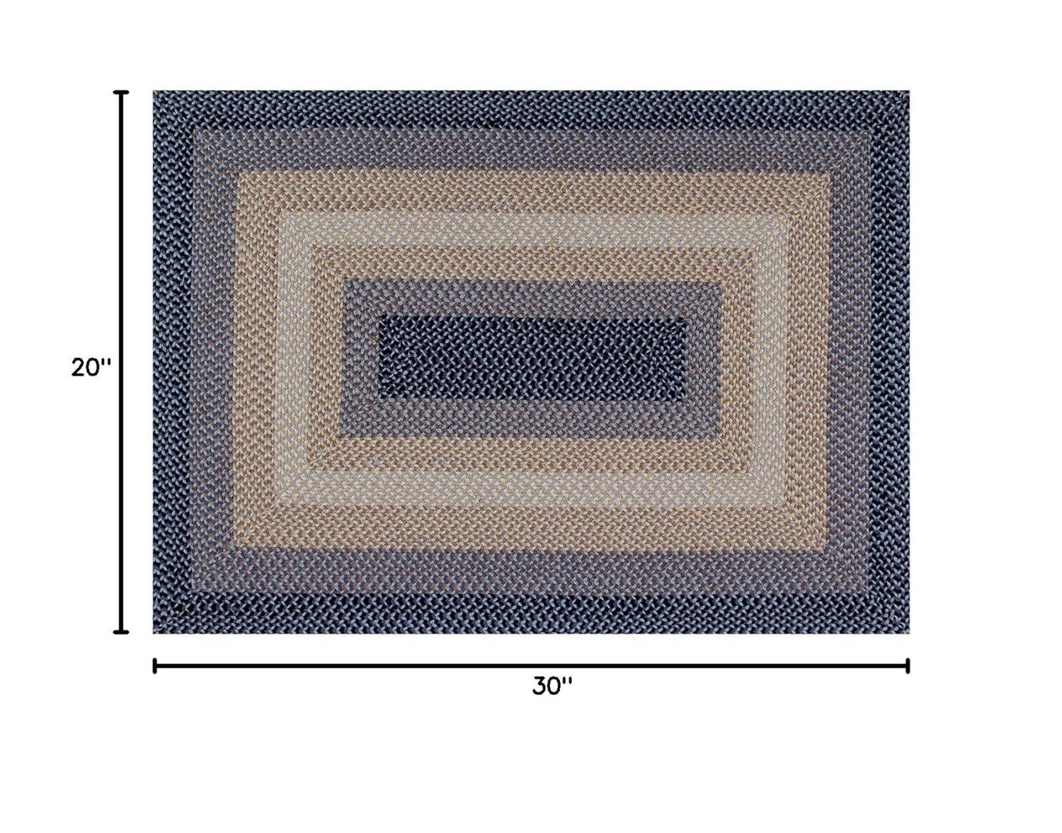 Better Trends Woodbridge Rectangular 20" x 30" Braided Rug - Blue