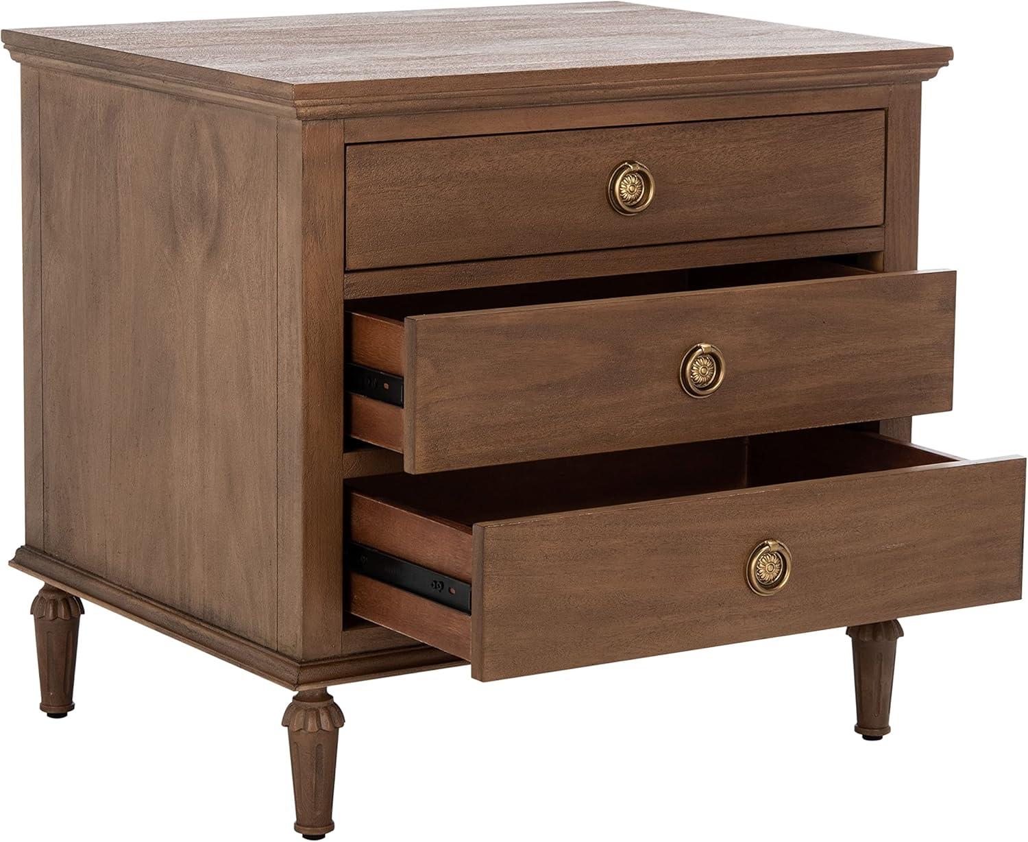 SAFAVIEH Couture Lisabet Contemporary Nightstand with 3 Drawers, Brown