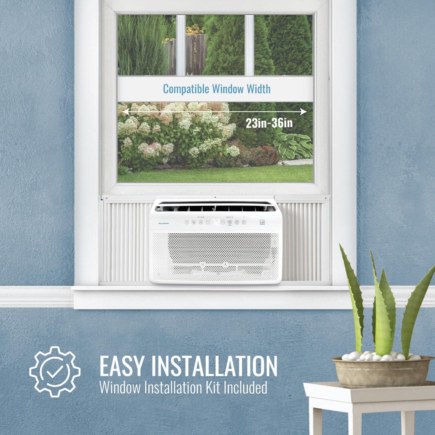 Keystone 12000 BTU Window Air Conditioner for 550 Square Feet with Remote Included