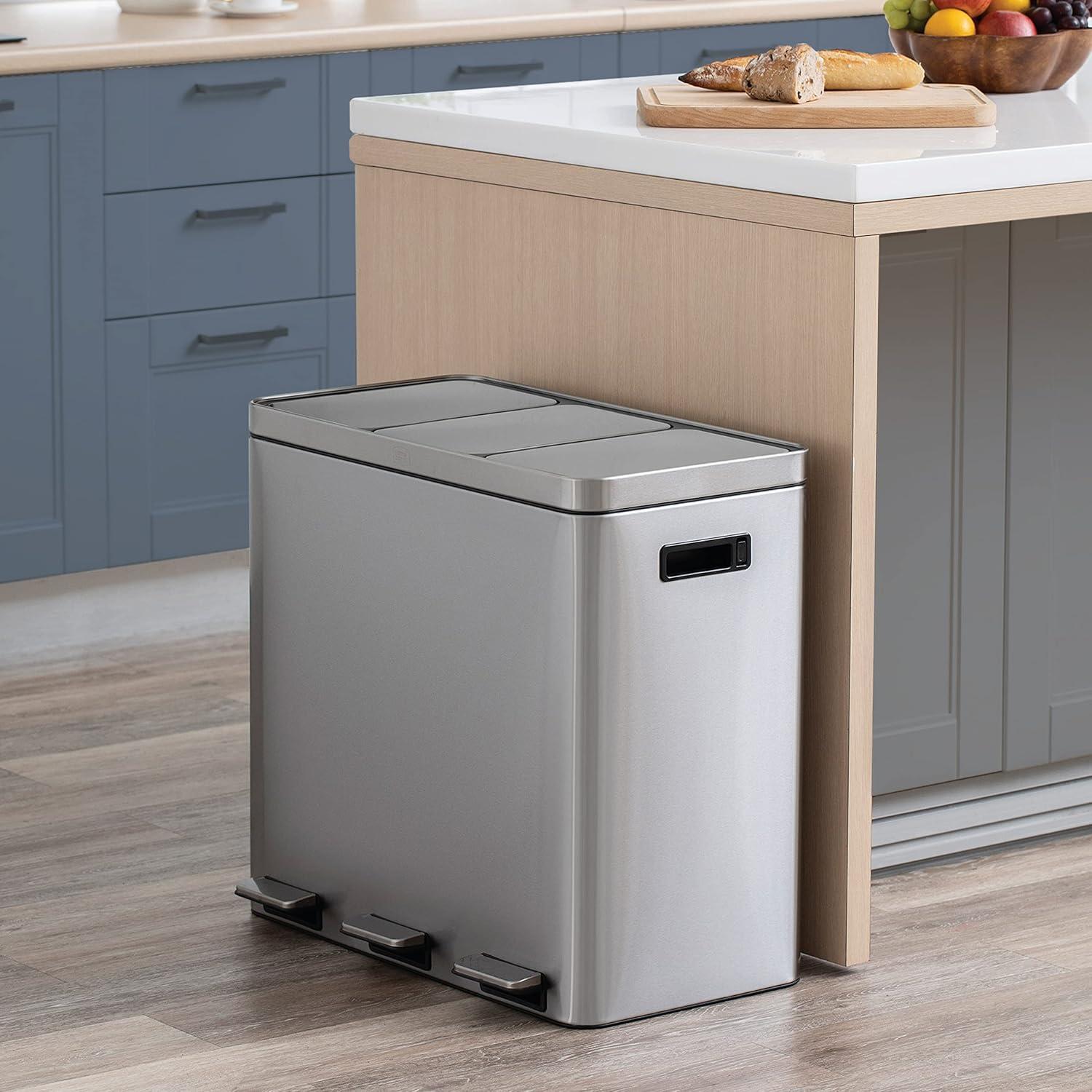 15.9 Gallon Stainless Steel Step On Trash Can