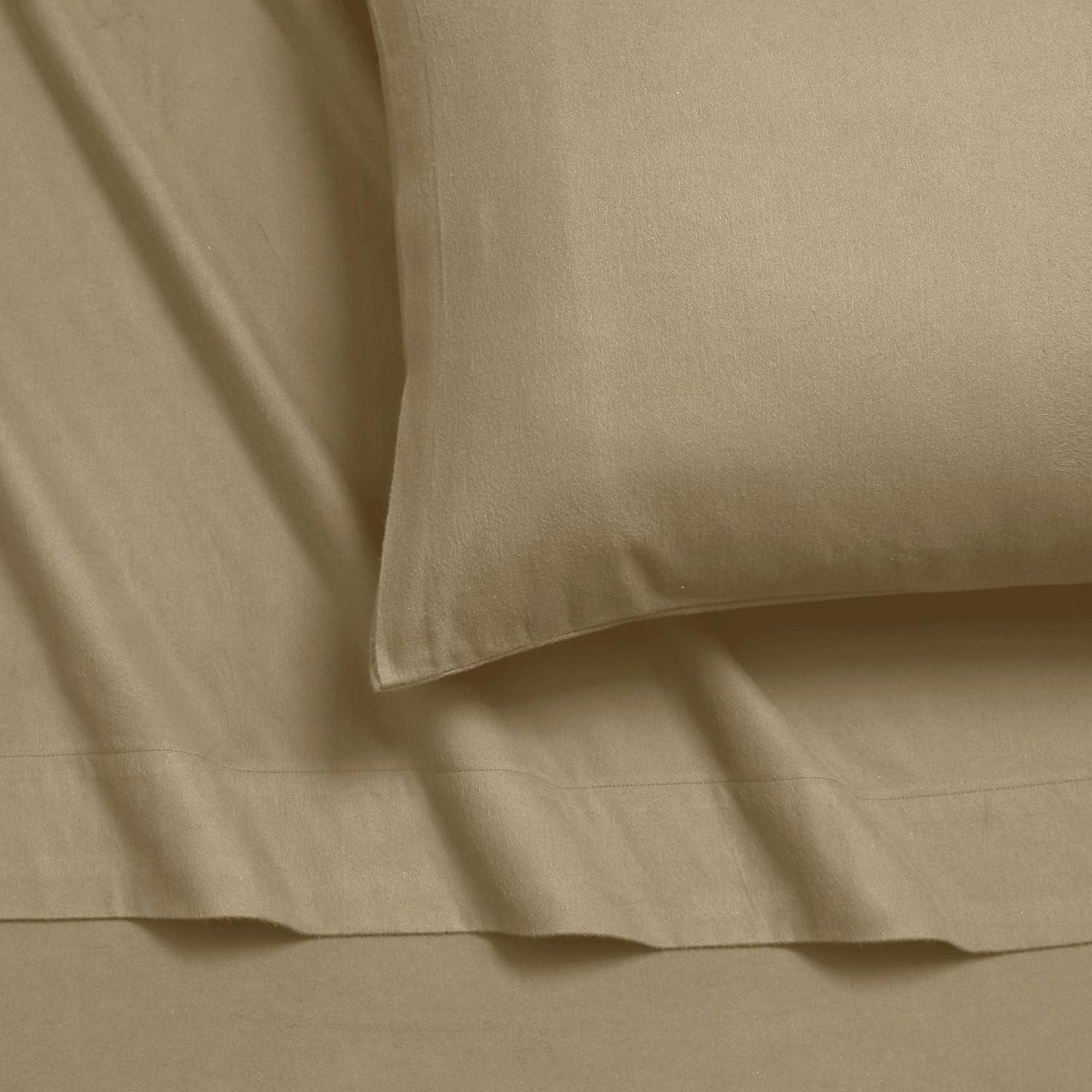 6-oz Cotton German Flannel Deep Pocket Sheet Set Queen - Macchiato