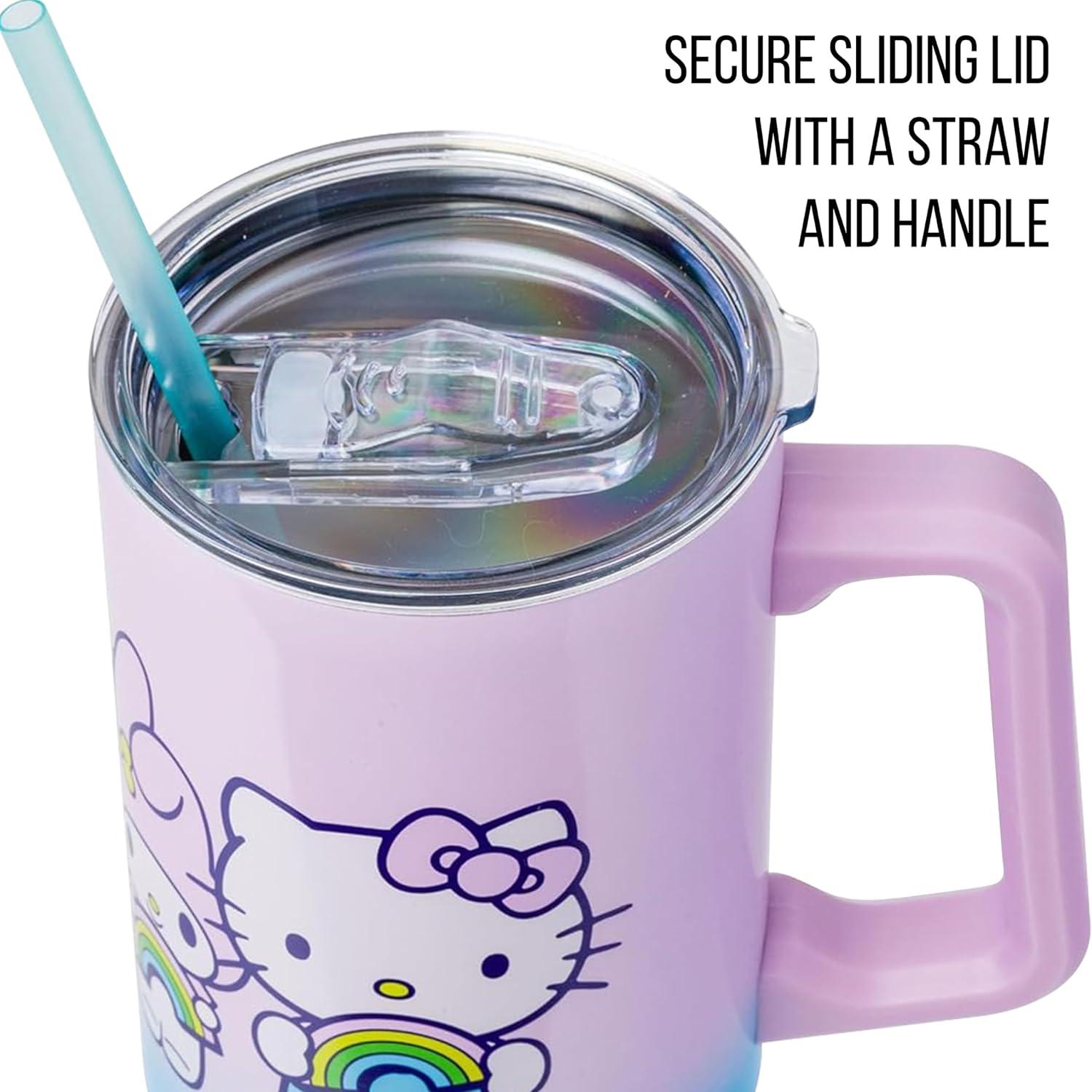 Silver Buffalo Sanrio Hello Kitty and Friends Rainbow Stainless Steel Tumbler | 40 Ounces