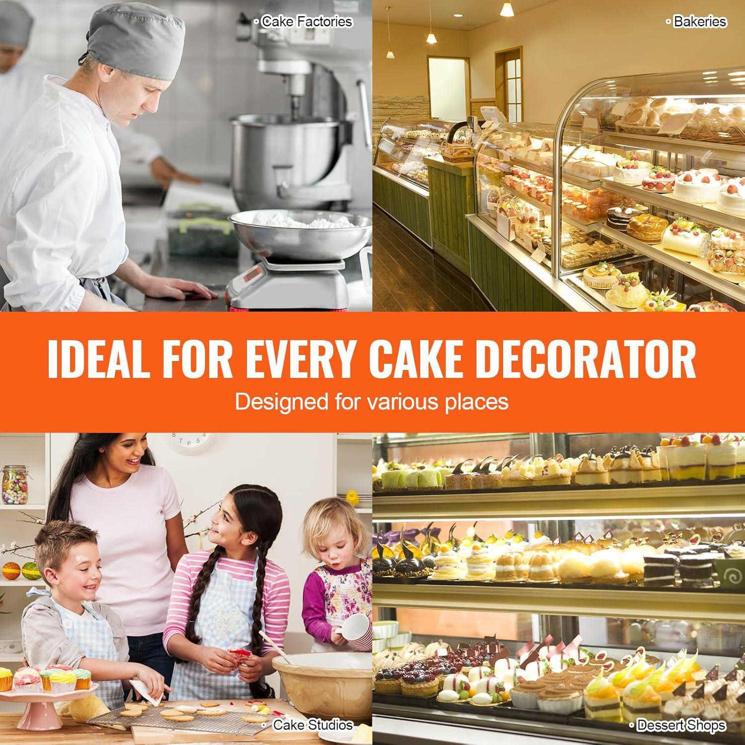 White Stainless Steel Cake Decorating Machine with Adjustable Turntable