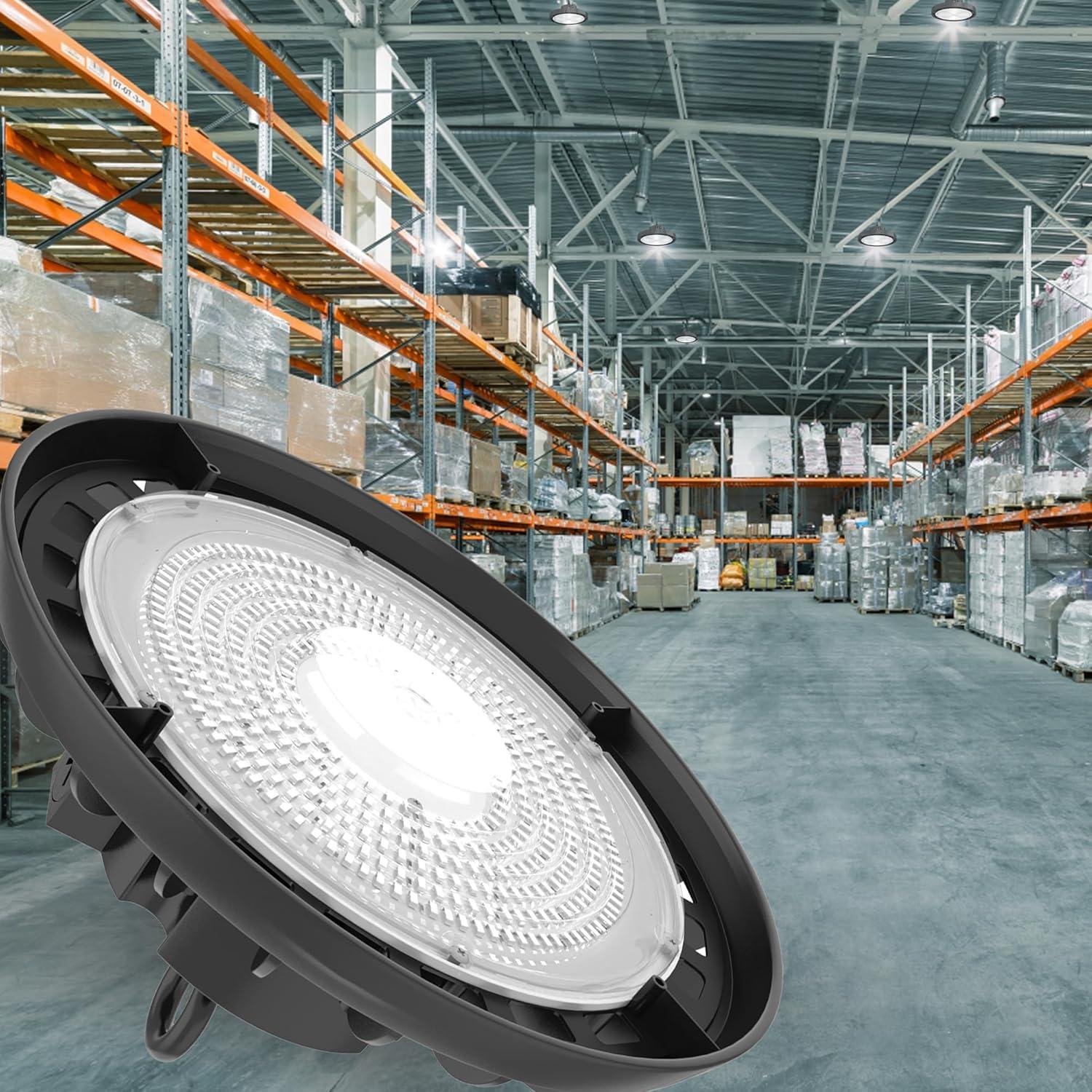 150W Black Aluminum UFO LED High Bay Light with Clear Glass Lens