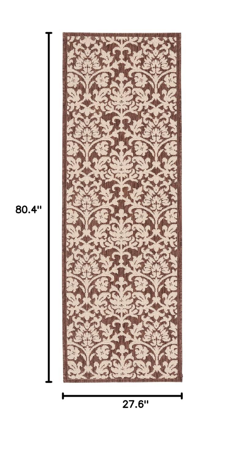 Courtyard CY3416 Power Loomed Indoor and Outdoor Runner Rug - Chocolate/Natural - 2'3"x6'7" - Safavieh