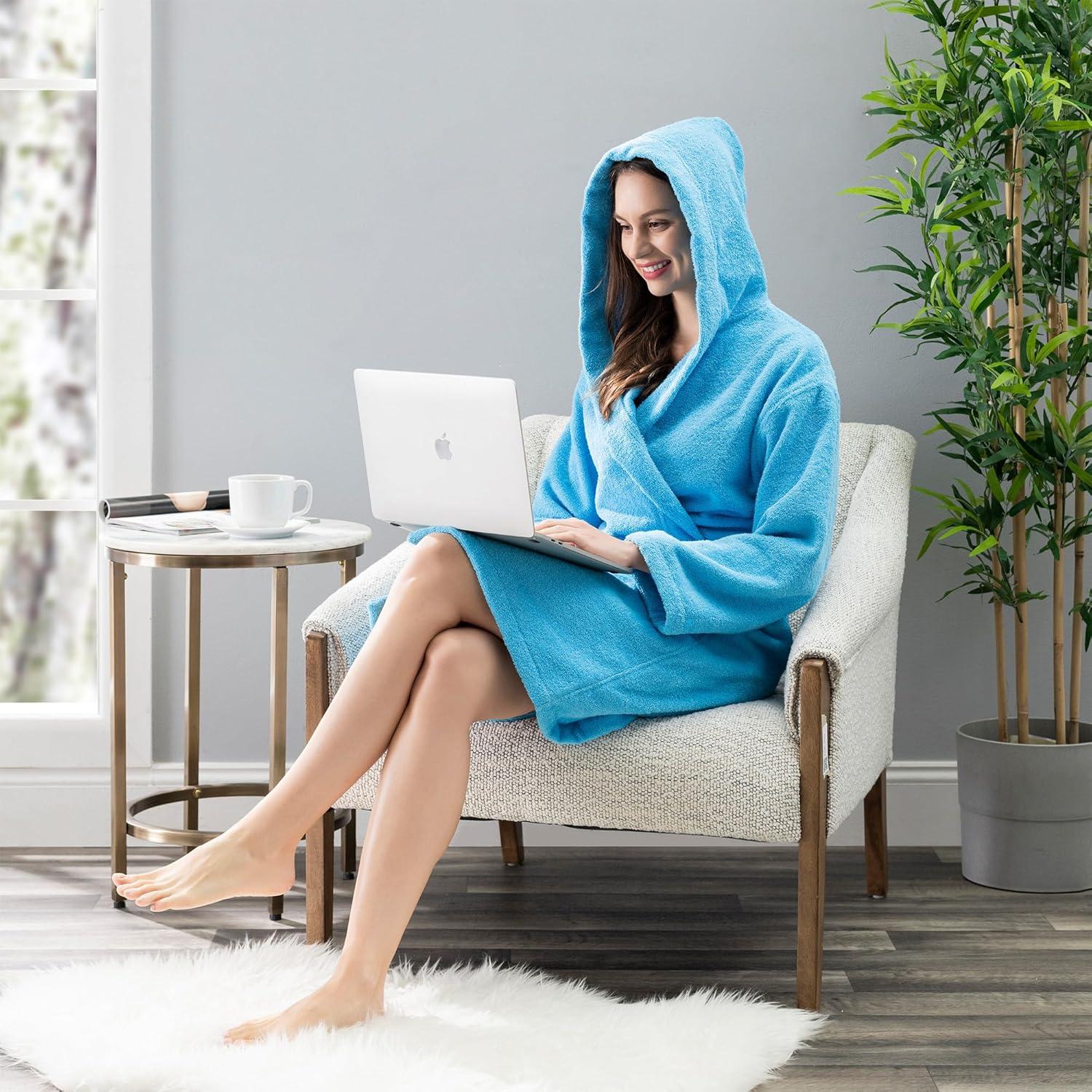Nine West Hooded  Turkish Cotton Unisex Bath Robe Collection