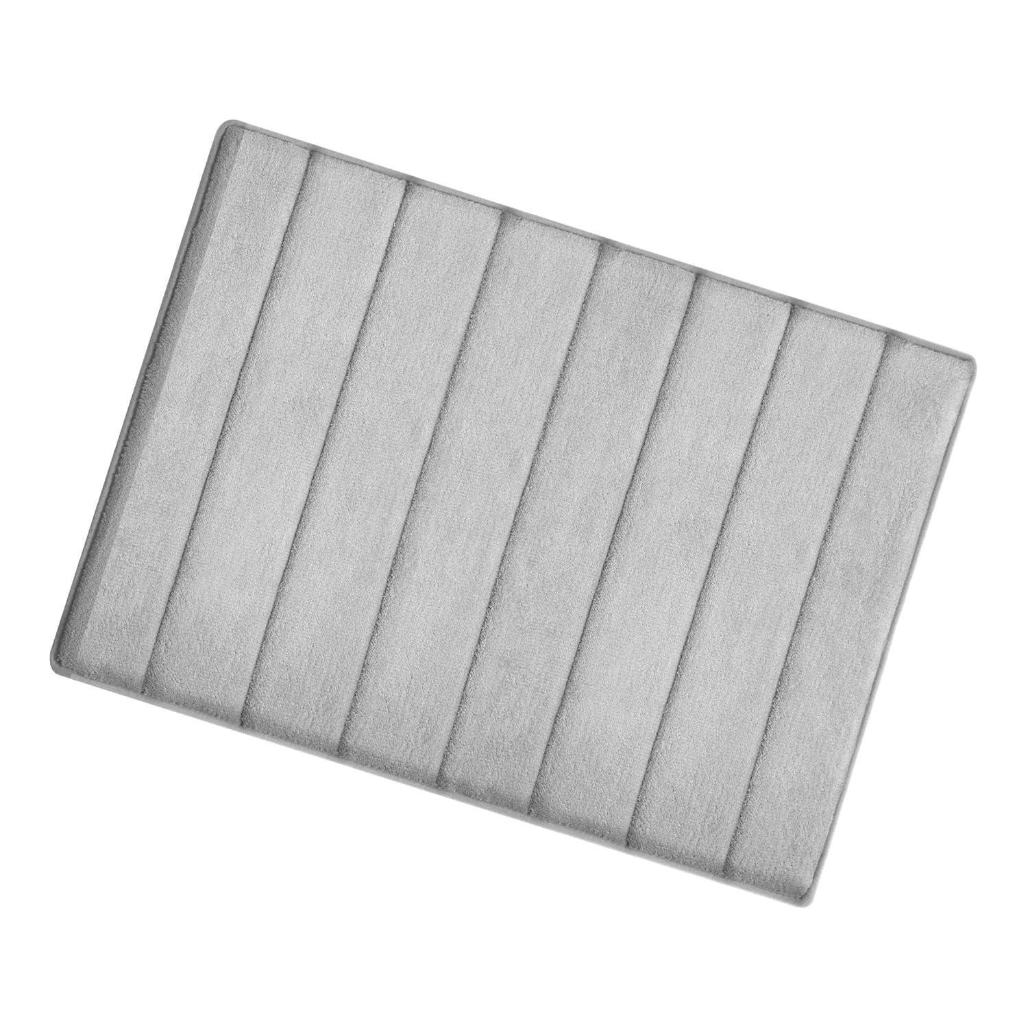 17"x24" Quick Dry Memory Foam Luxury CoreTex Bath Rug Rug Runner Light Gray - Microdry