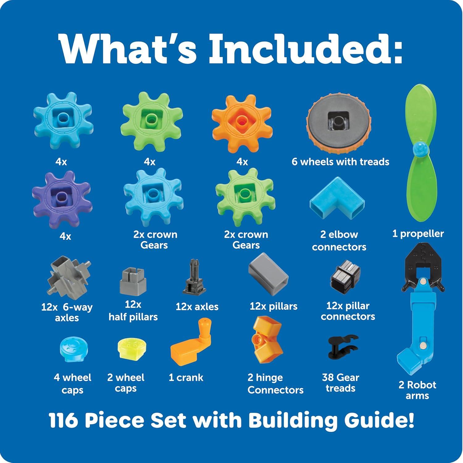 Learning Resources Gears! Gears! Gears! Robots in Motion, Engineering Toy for Kids Ages 5