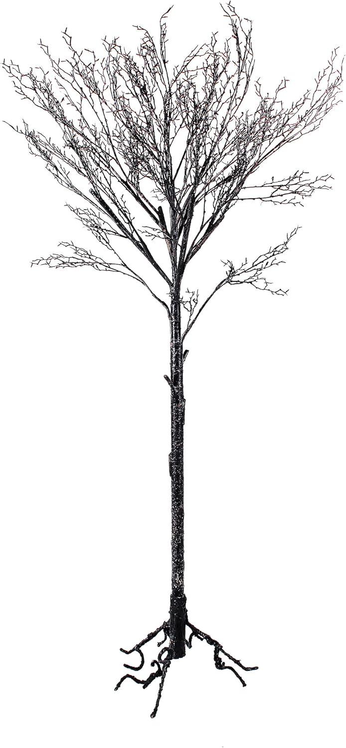 68-Inch Black Leafless Halloween Tree with Stand