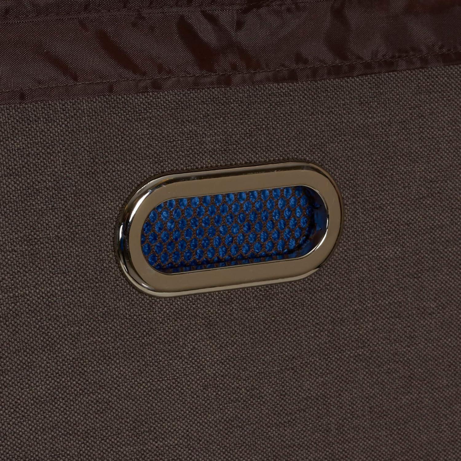 Household Essentials Collapsible Laundry Hamper Gray/Brown: Slim Clothes Hamper with Lid, Removable Liner, Magnetic Closure