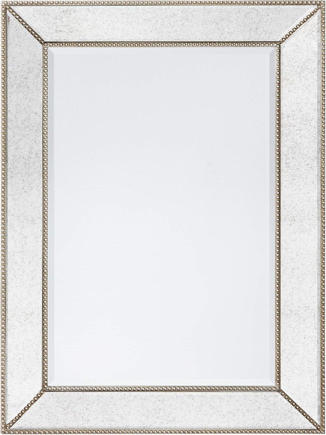 Champagne Beed Beveled Rectangle Wall Mirror