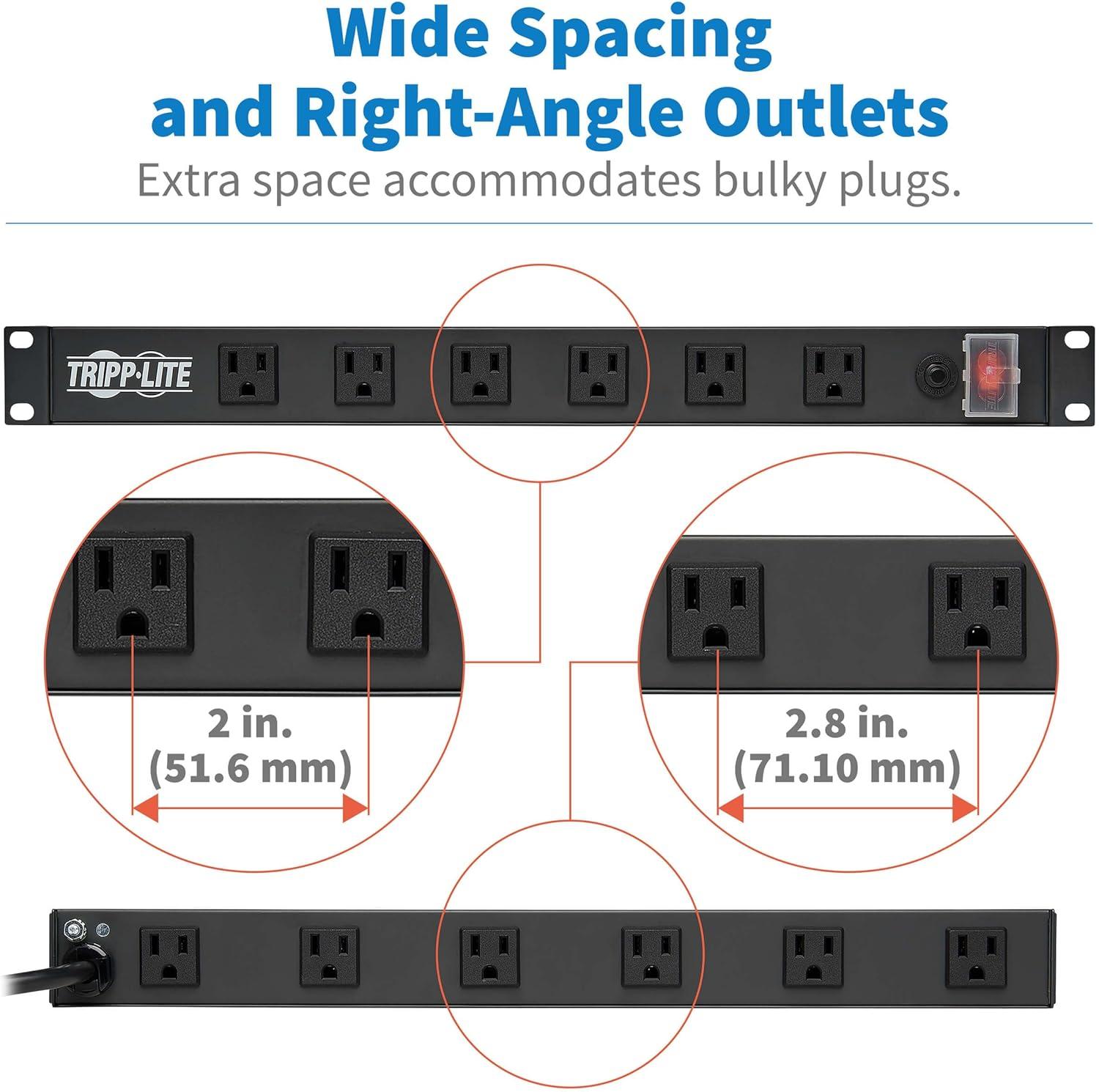 Tripp Lite RS-1215-RA 15A 12-Outlets Rackmount Power Strip