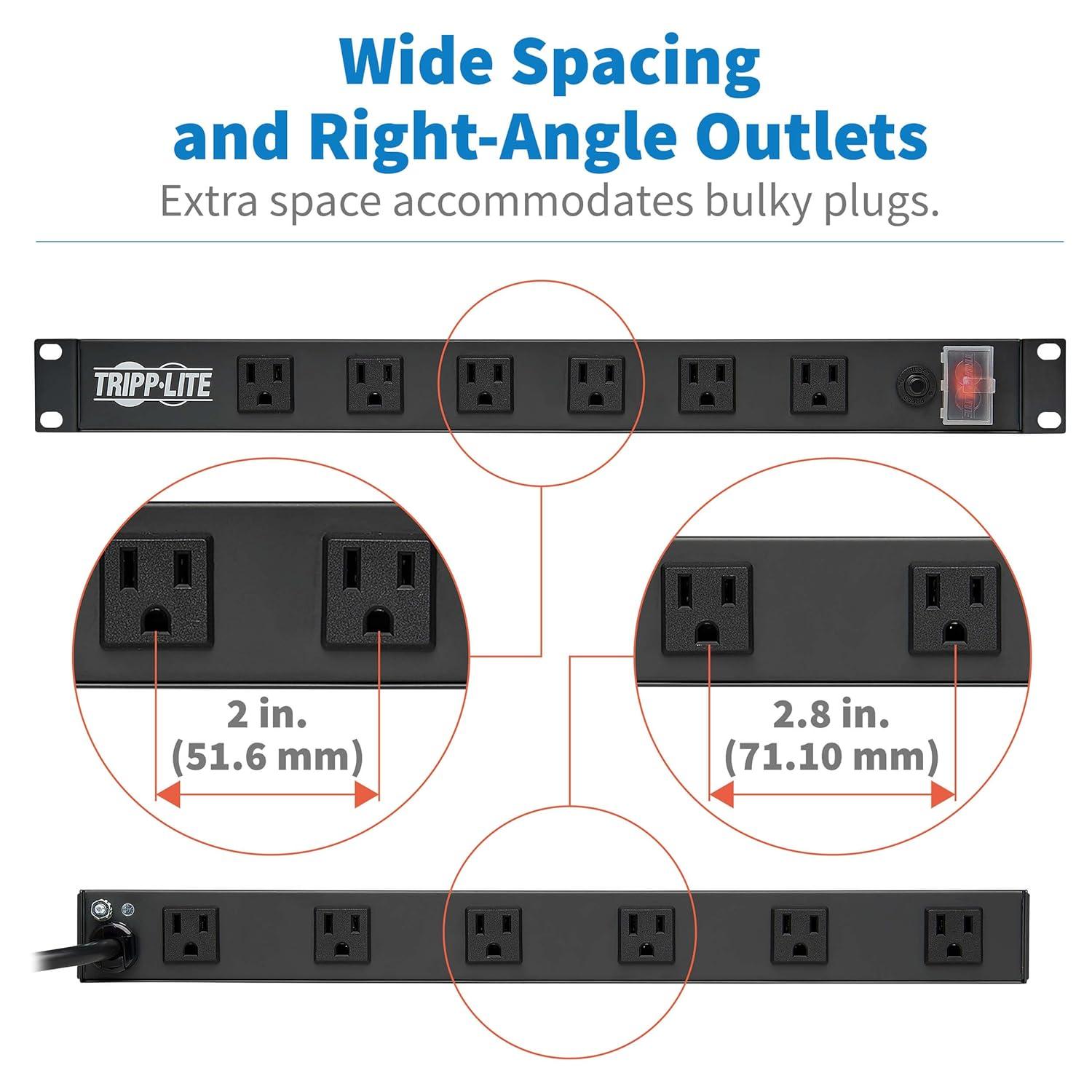 Tripp Lite RS-1215-RA 15A 12-Outlets Rackmount Power Strip