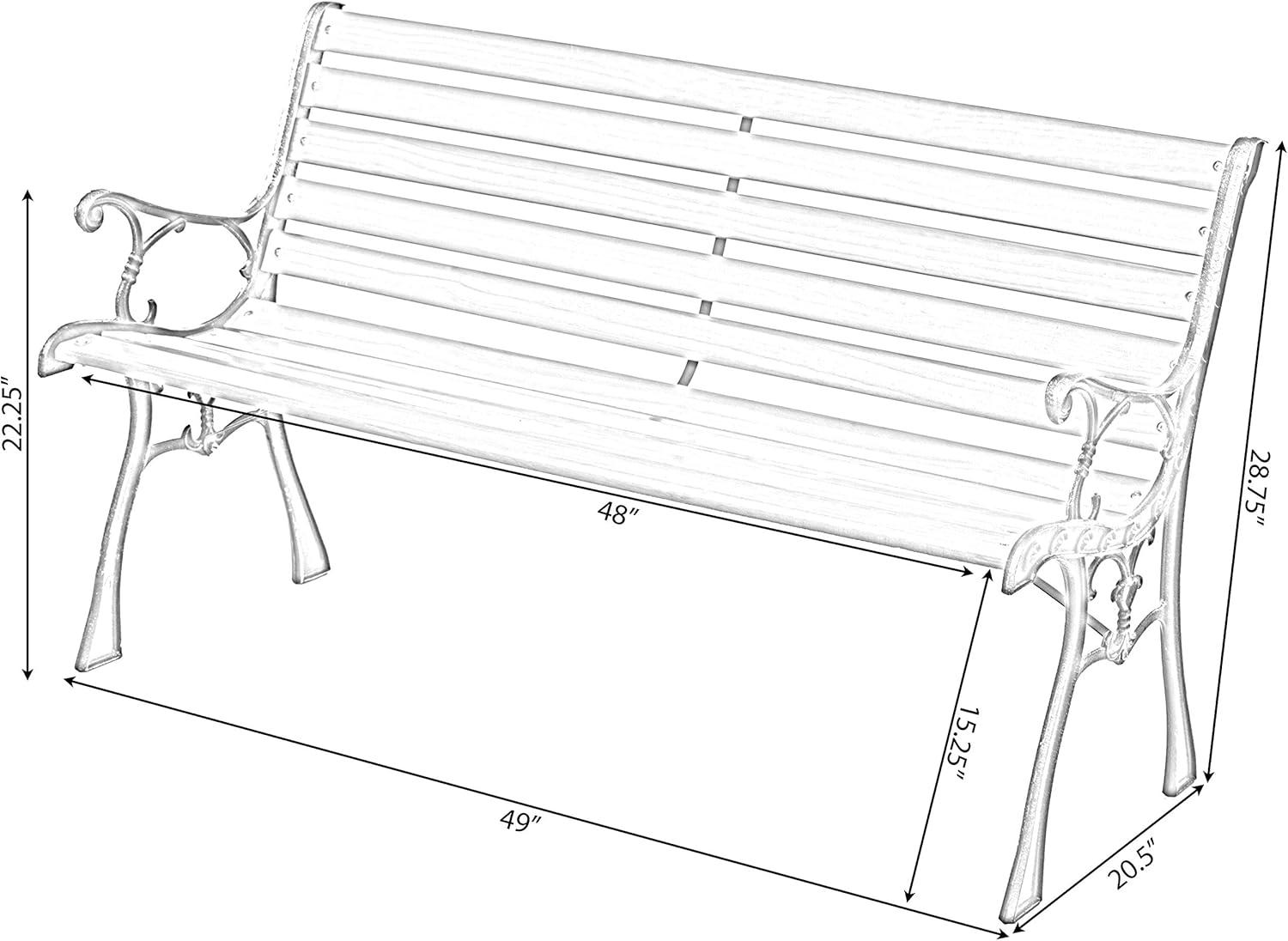 Kambrya Metal/Solid Wood Outdoor Bench