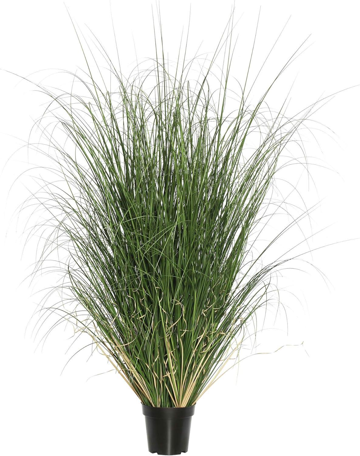 Elegant 60" Outdoor Faux Potted Green Curled Grass Arrangement