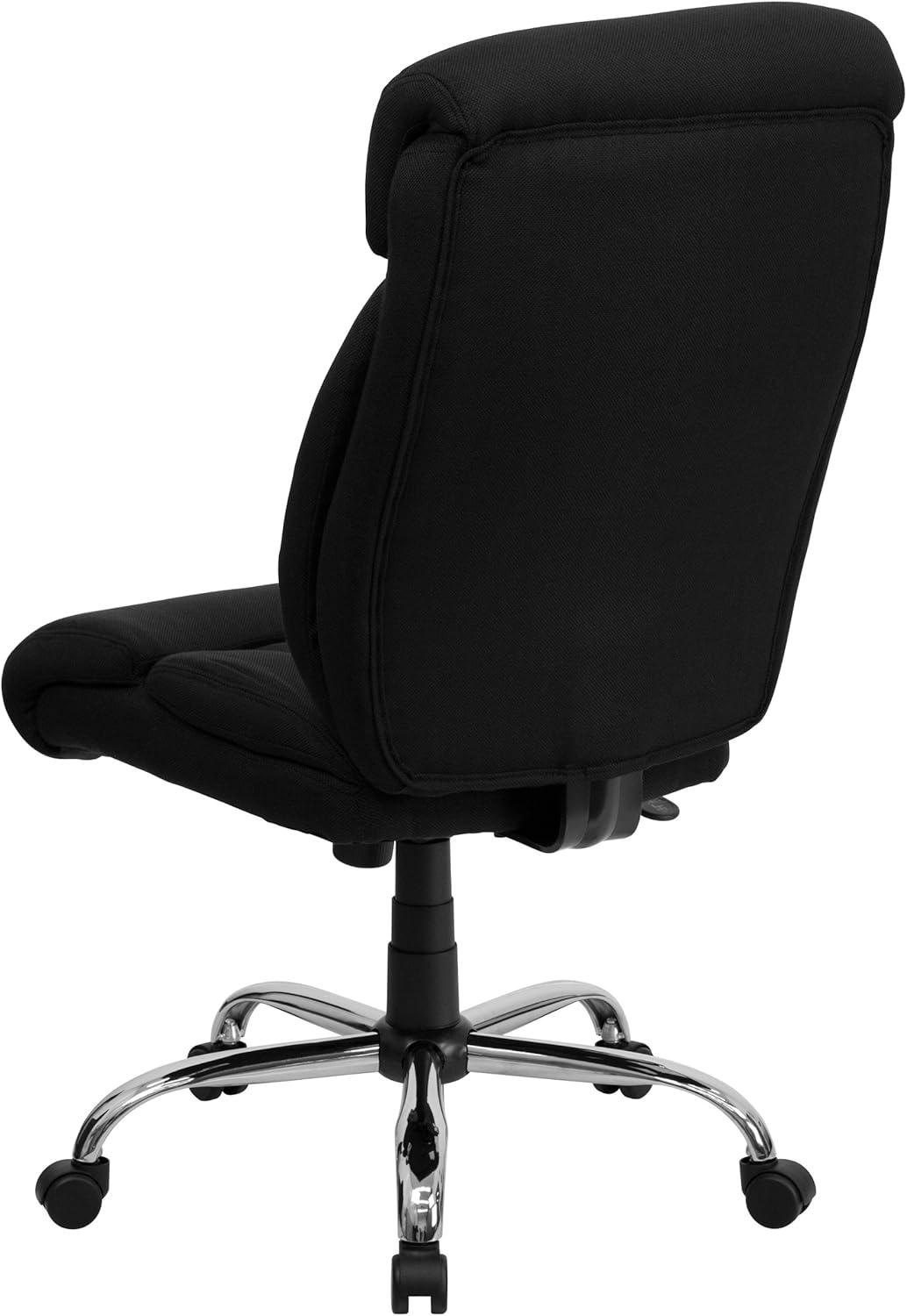 Flash Furniture HERCULES Series Big & Tall 400 lb. Rated Black Fabric Executive Ergonomic Office Chair and Chrome Base