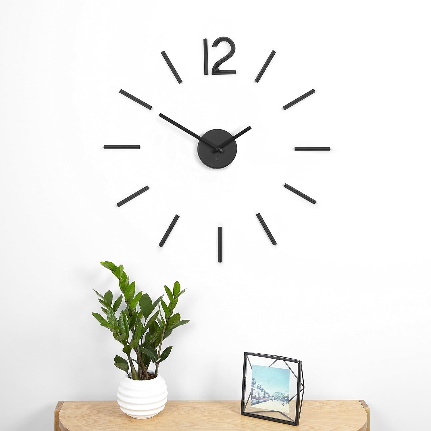 Blink Wall Clock Black - Umbra: Modern Aluminum Analog Display, Indoor Decorative Timepiece