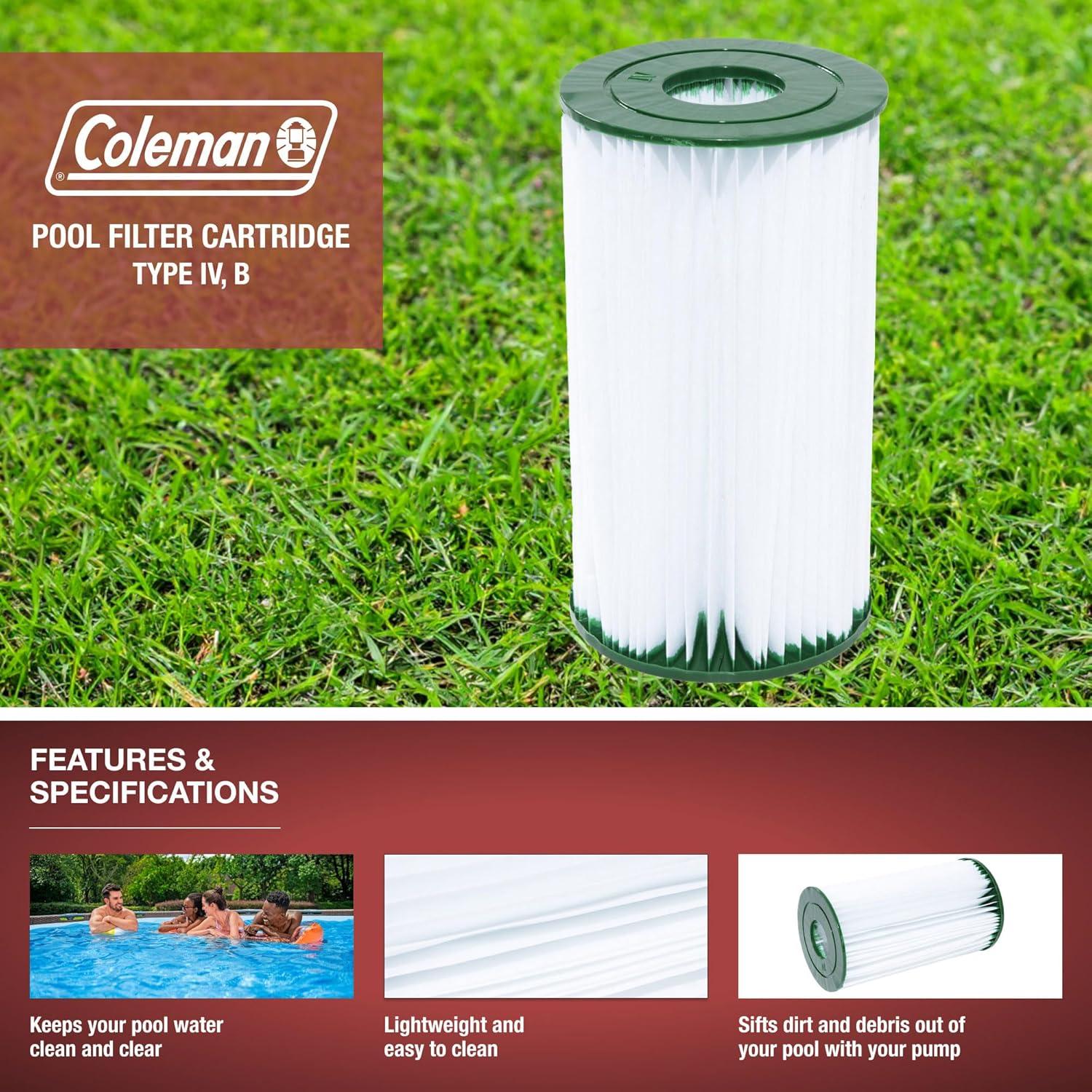 Coleman 90358E Type IV/Type B Swimming Pool Filter Pump Replacement Cartridges for 2,500 Gallons Per Hour Filter Pumps (3 Pack)