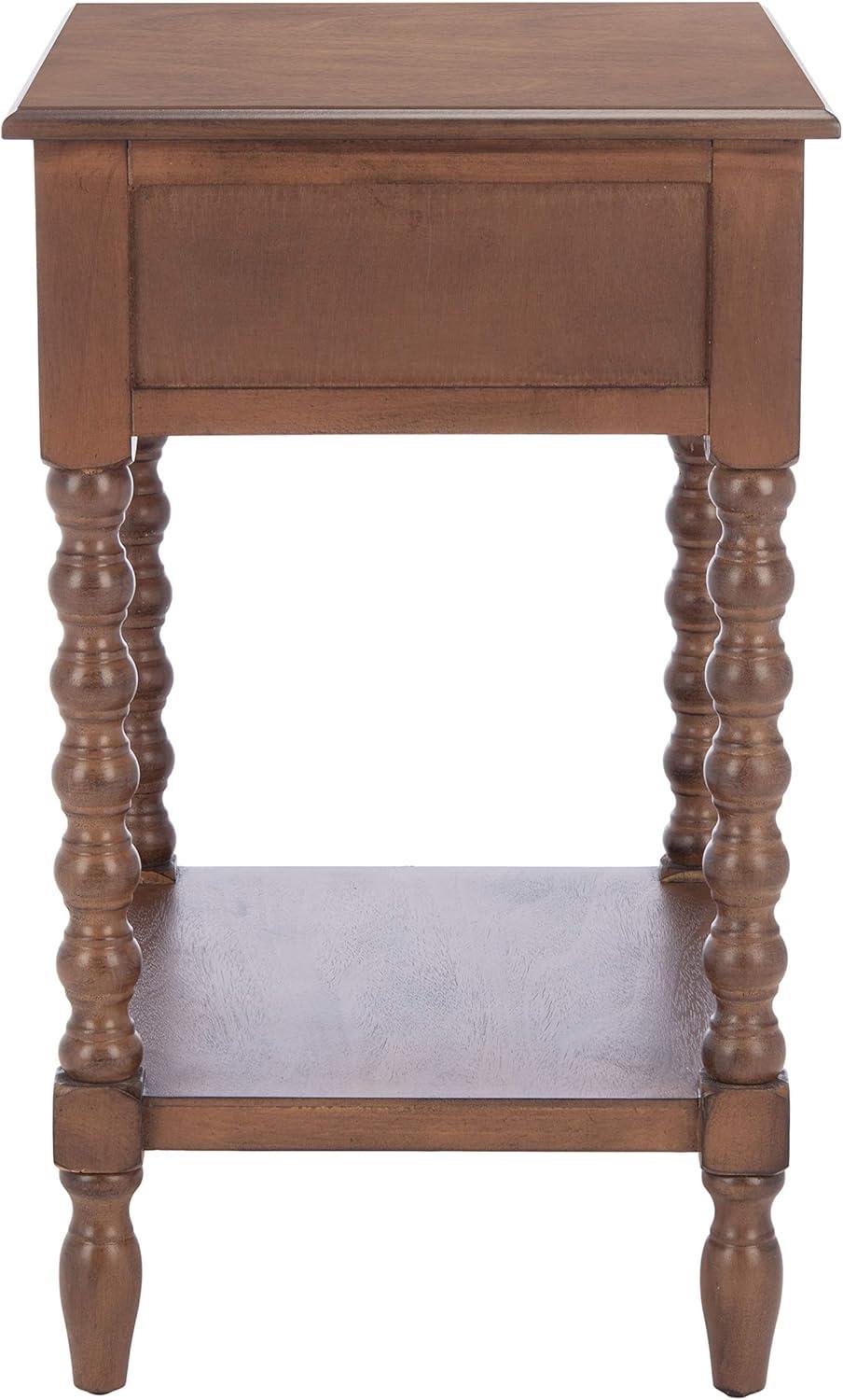 Solid Wood Top End Table with Storage