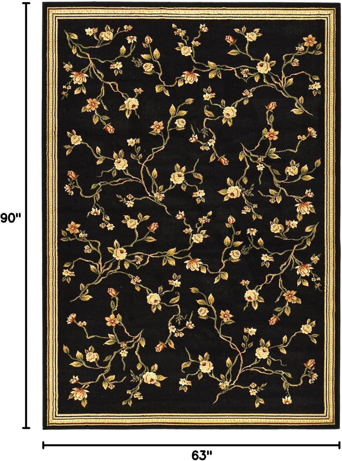 Lyndhurst LNH220 Power Loomed Area Rug - Black - 5'3"x7'6" - Safavieh.