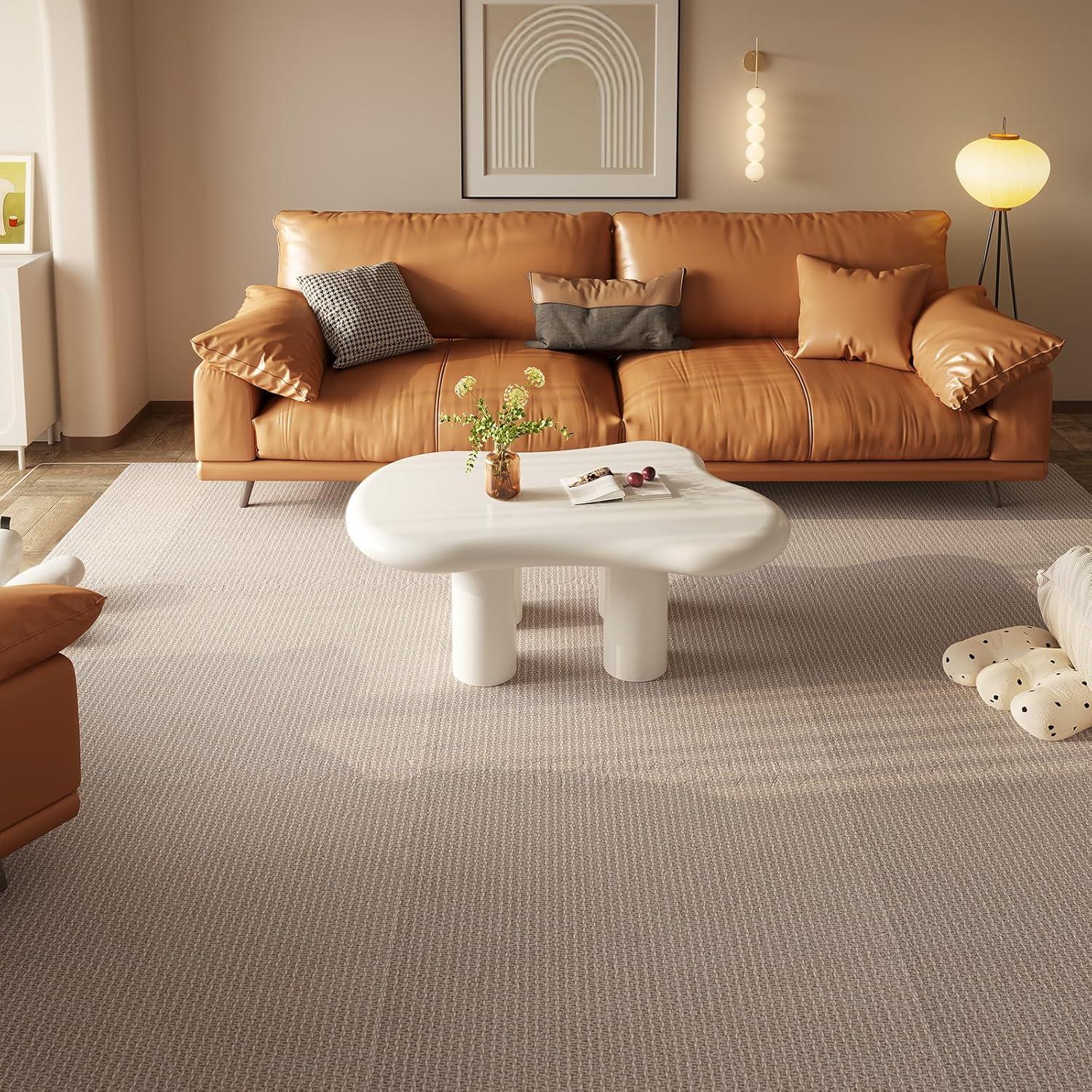 Guyii 41.02" Cream White Cloud Coffee Table, Irregular Coffee Table with 3 Legs for Living Room, Office