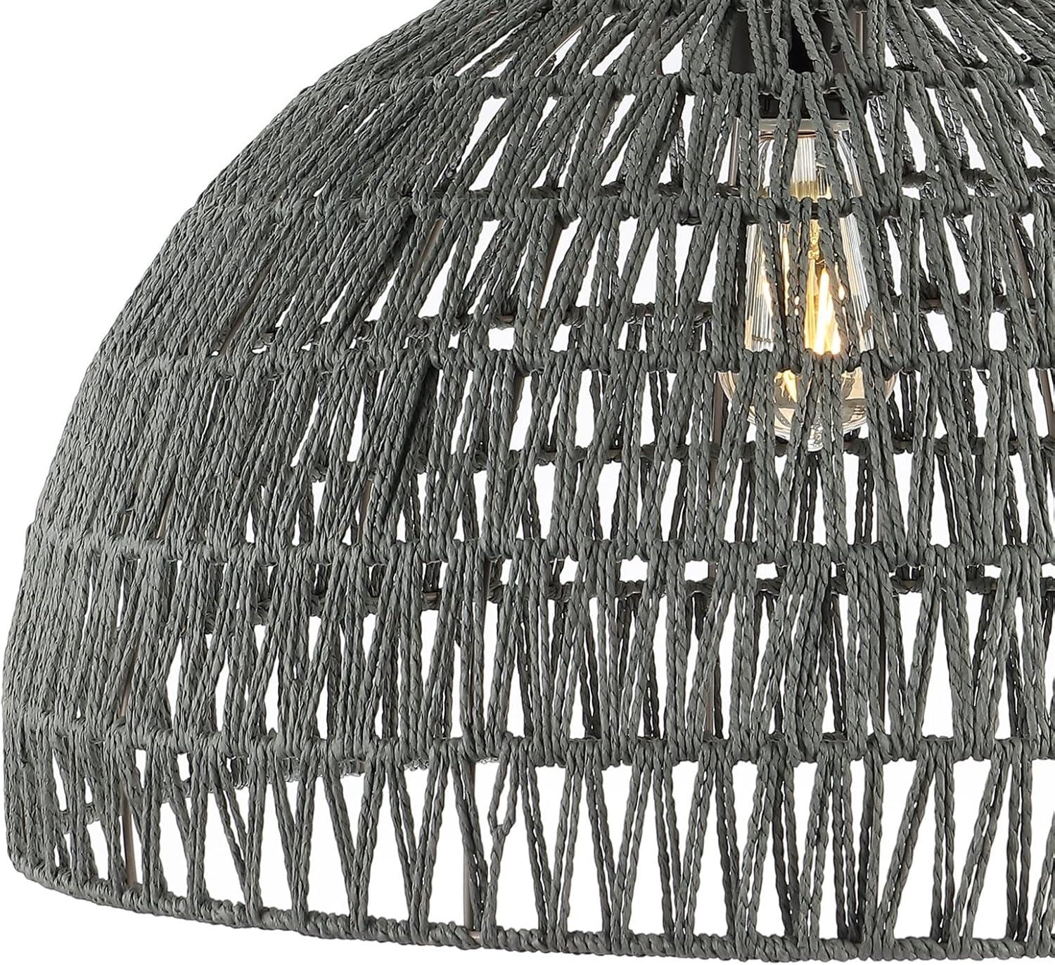 Campana 20" Grey-Black Bohemian Modern LED Pendant