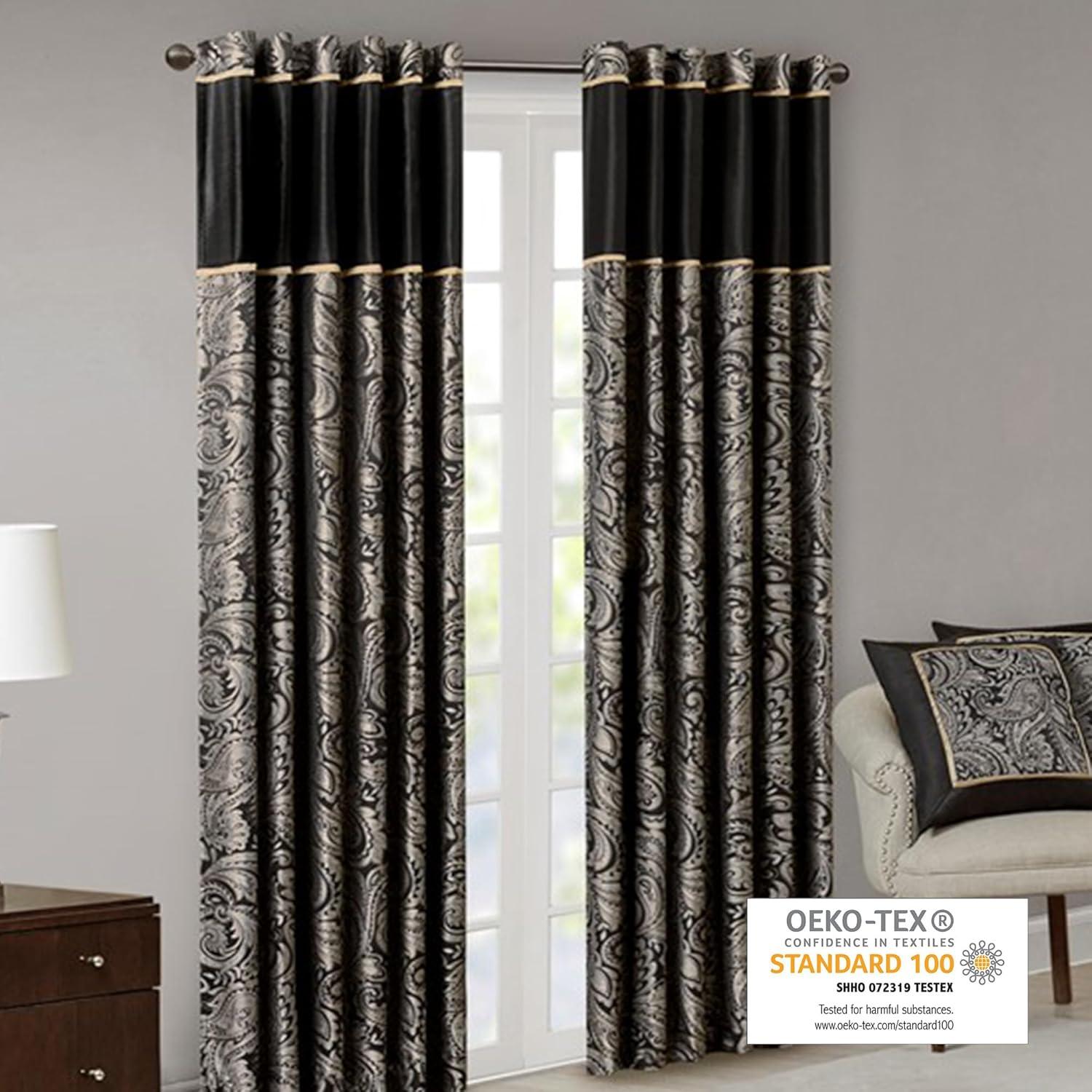 Aubrey Jacquard Curtain Panel Pair