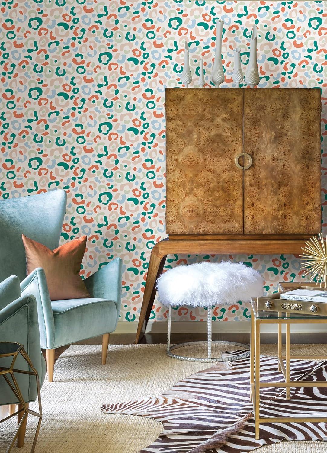 Aelfie Multi Warm Leopard Spots Peel & Stick Wallpaper