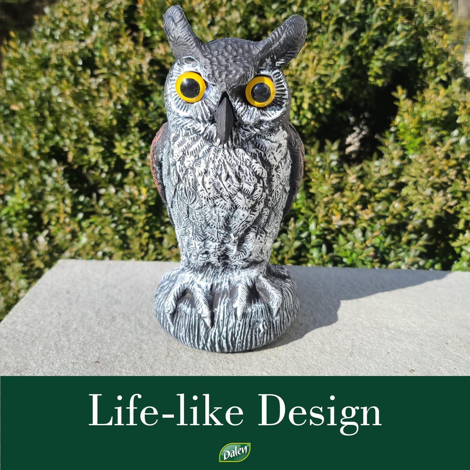 Dalen Natural Enemy Great Horned Owl Scarecrow Decoy, Realistic Hand-Painted Design