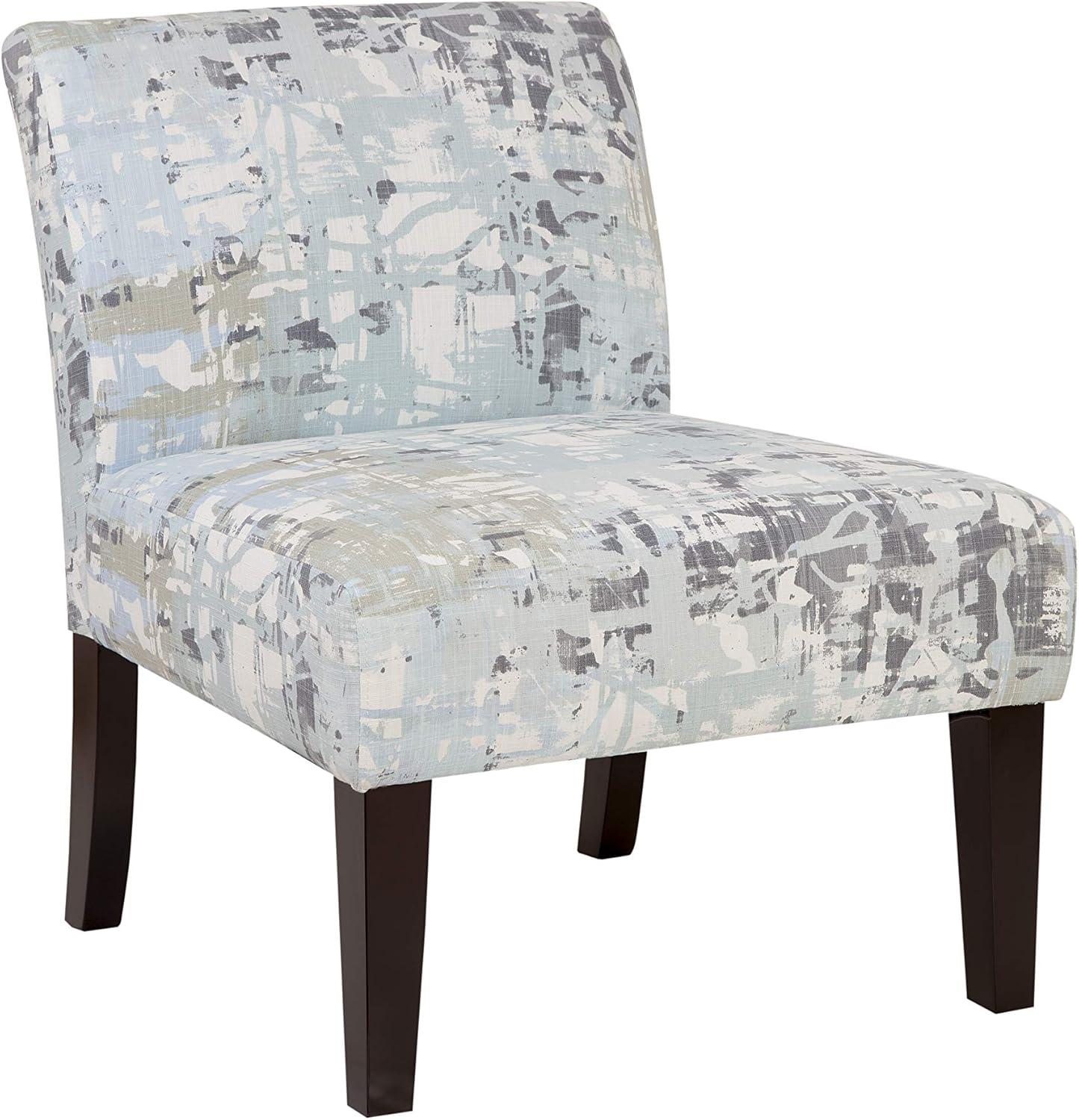 Ivy Avington Armless Slipper Accent Chair Armless Side Chairs Mysterious Slate Foam, Fabric Abstract Pattern Padded Seat Transitional, Glam