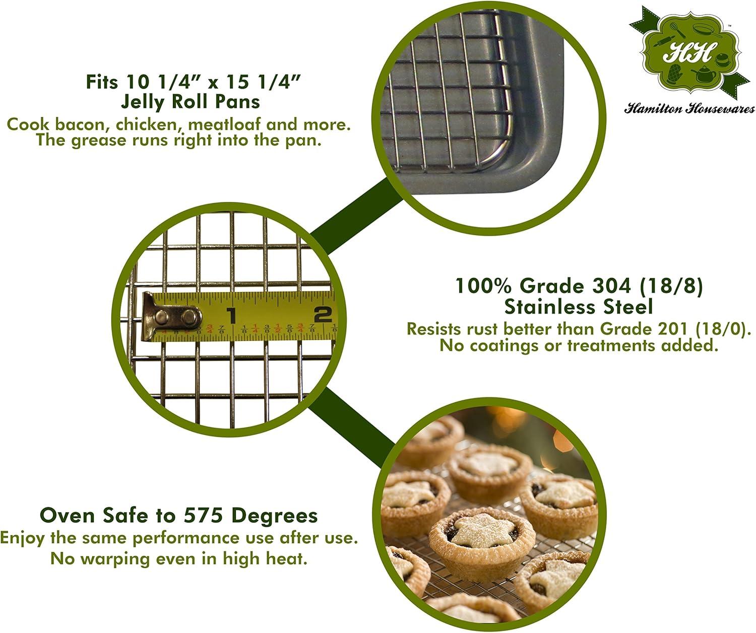 Hamilton Housewares 10" x 15" Stainless Steel Cooling Rack