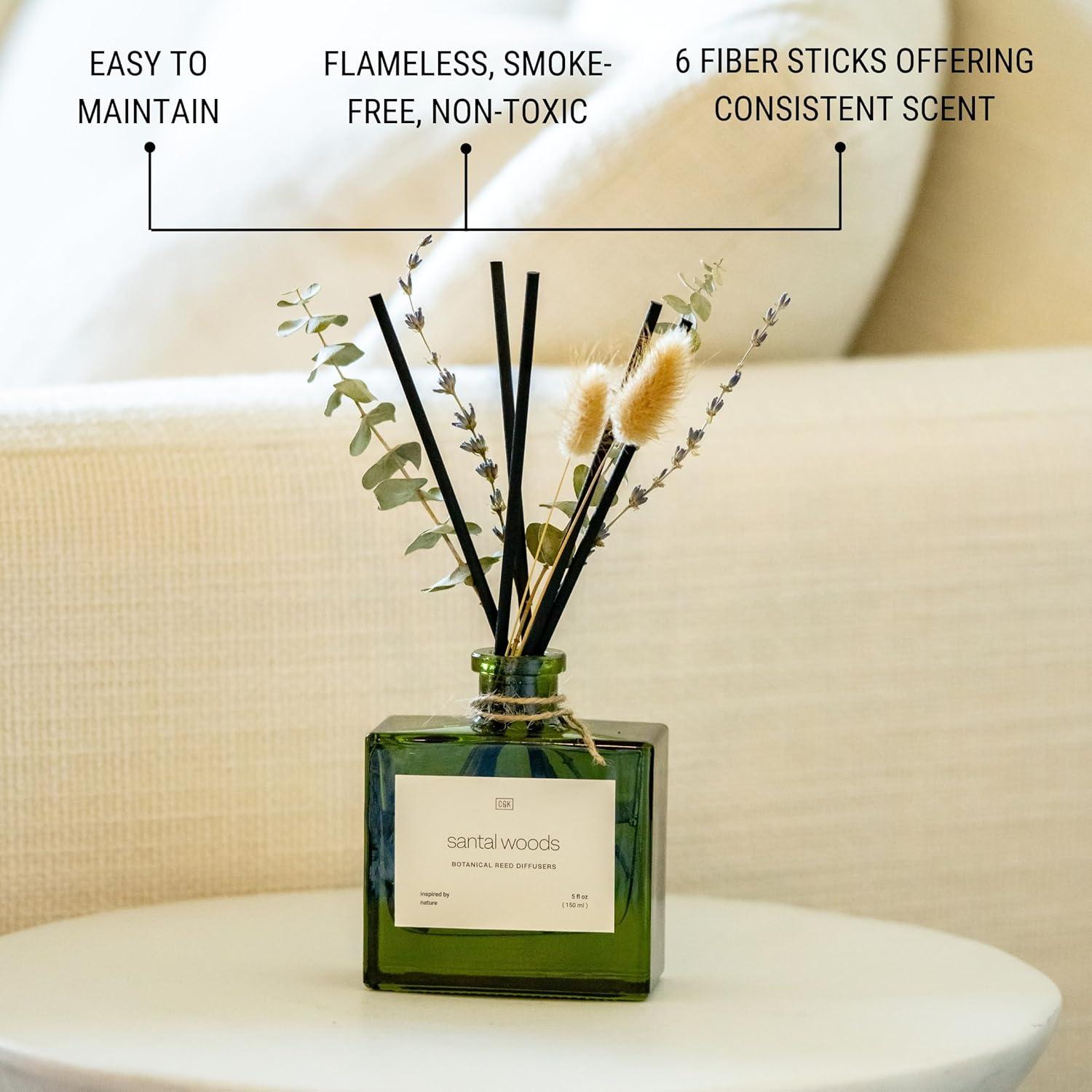 Craft & Kin Reed Diffuser Set With Flower For Home With Eucalyptus & Sicilian Citrus Scent
