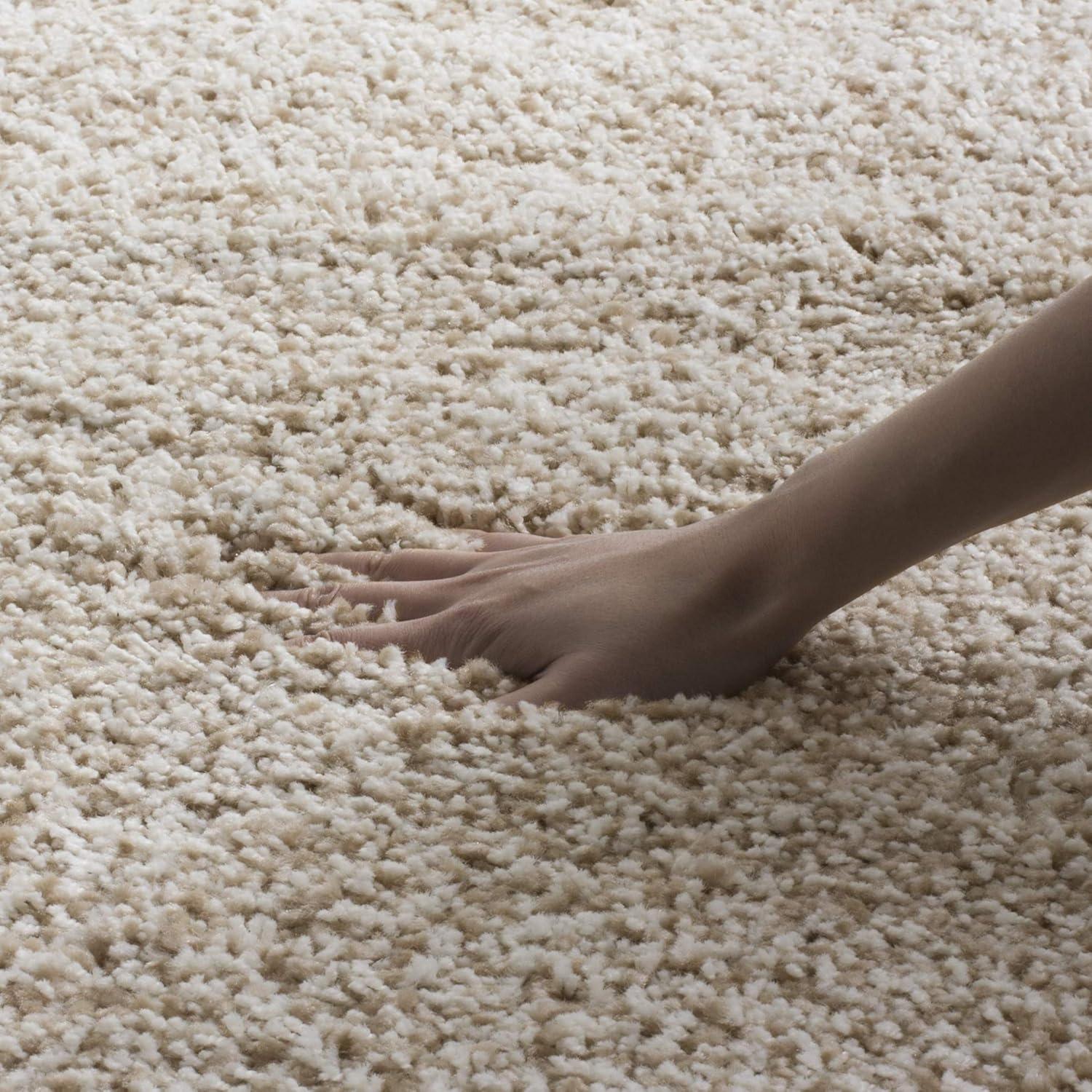 Santa Monica Shag SGN725 Power Loomed Indoor Area Rug - Taupe - 5'3"x7'6" - Safavieh