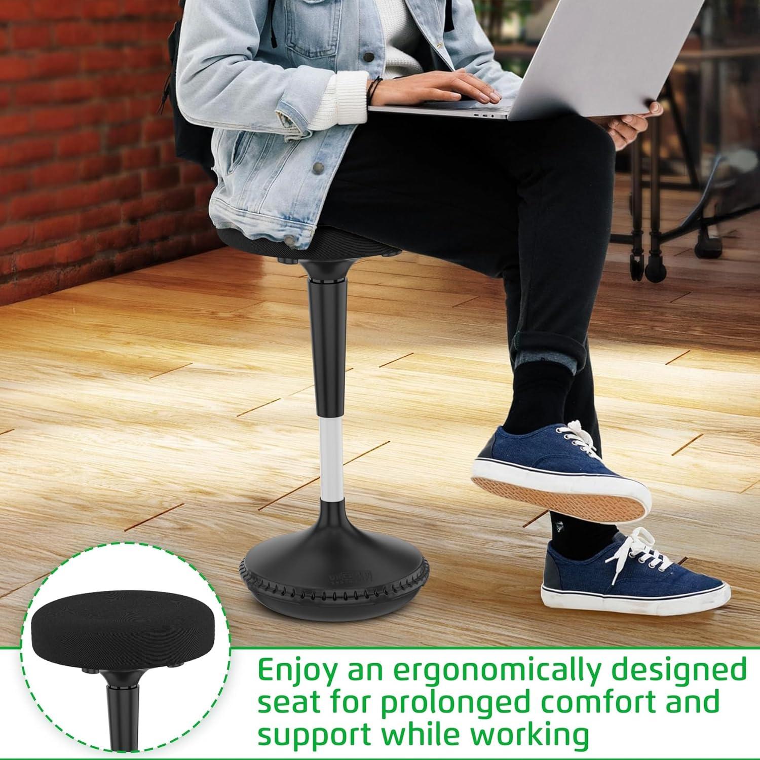 Wobble Stool Standing Desk Stool - tall office chair for standing desk chair wobble stools for classroom seating adhd chair height adjustable stool 23-33" Active stool for standing desk wobble chairs