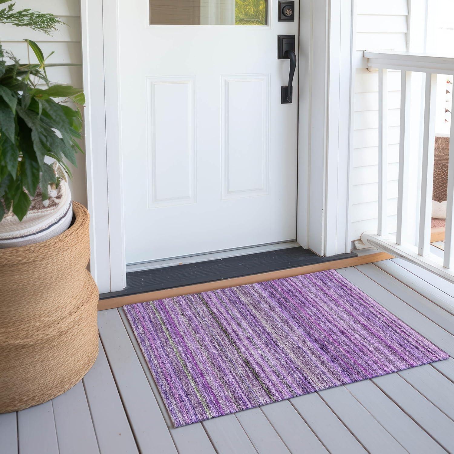 Addison Rugs Chantille ACN598 Purple 1'8" x 2'6" Indoor Outdoor Scatter Rug, Easy Clean, Machine Washable, Non Shedding, Entryway, Bedroom, Living Room, Dining Room, Kitchen, Patio Rug