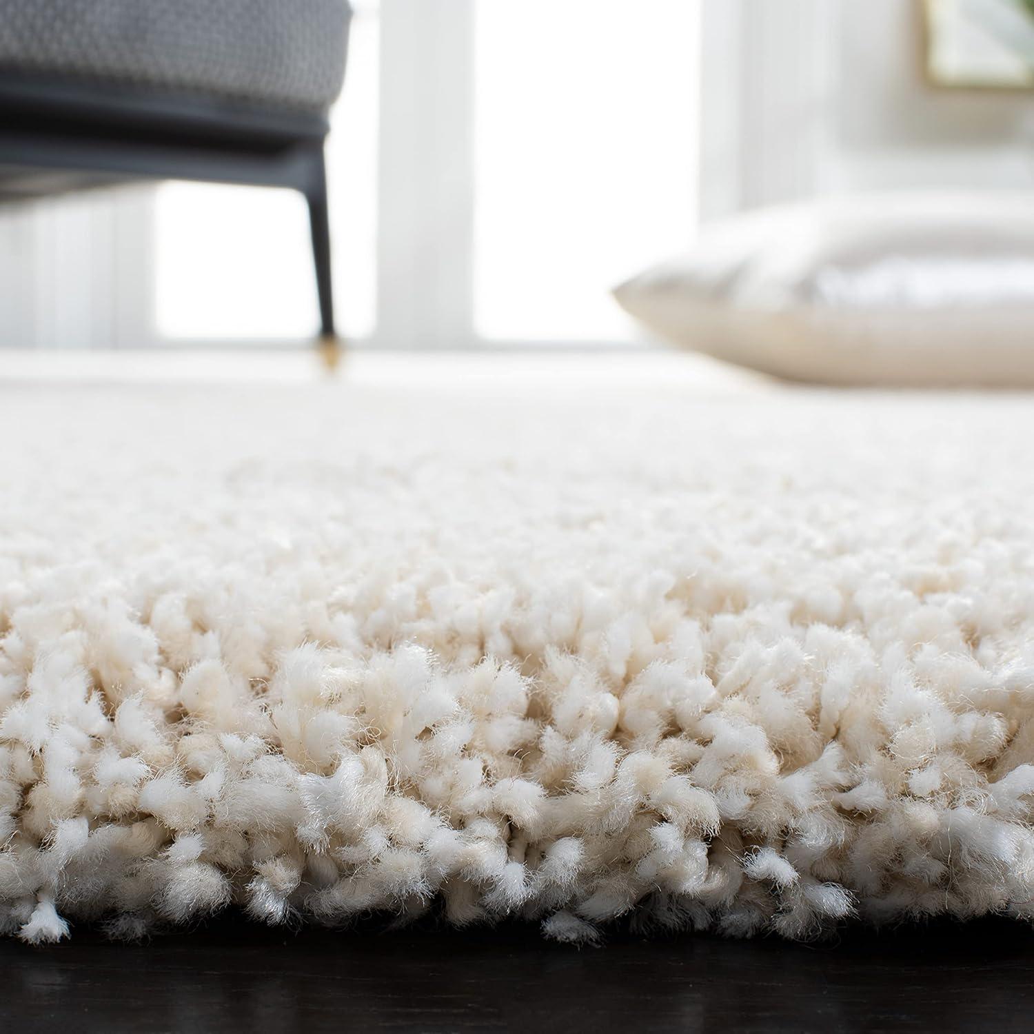 Milan Shag SG180 Power Loomed Indoor Area Rug - Ivory - 7'x7' - Safavieh