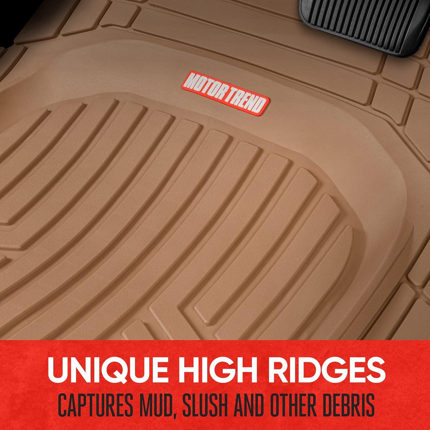 Motor Trend Deep Dish Rubber Floor Mats for Car SUV TRUCK Van, All-Climate All Weather Performance Plus Heavy Duty Liners Odorless