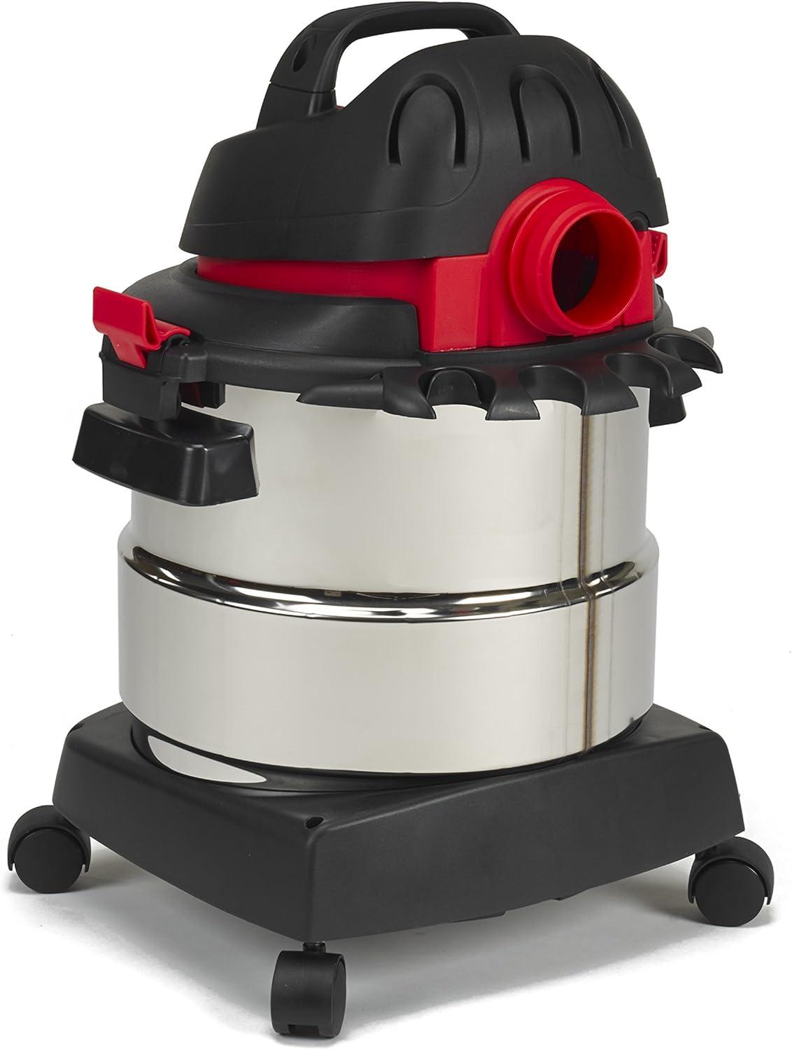 Shop-Vac 5989305 Wet/Dry Vacuum, 5 Gallon, 4.5 Peak HP Stainless Steel Vacuum, 1.25 Inch Diameter x 7 Foot Hose, 6 Ft Cord Length, Ideal for Jobsite, Garage, Car & Workshop