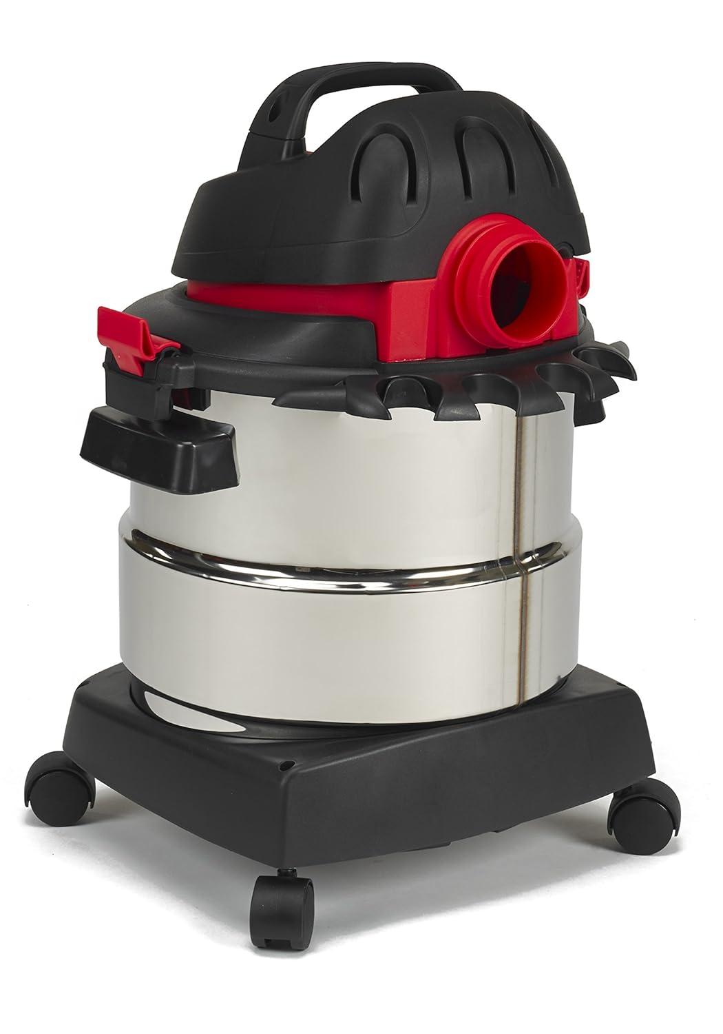 Shop-Vac 5989305 Wet/Dry Vacuum, 5 Gallon, 4.5 Peak HP Stainless Steel Vacuum, 1.25 Inch Diameter x 7 Foot Hose, 6 Ft Cord Length, Ideal for Jobsite, Garage, Car & Workshop