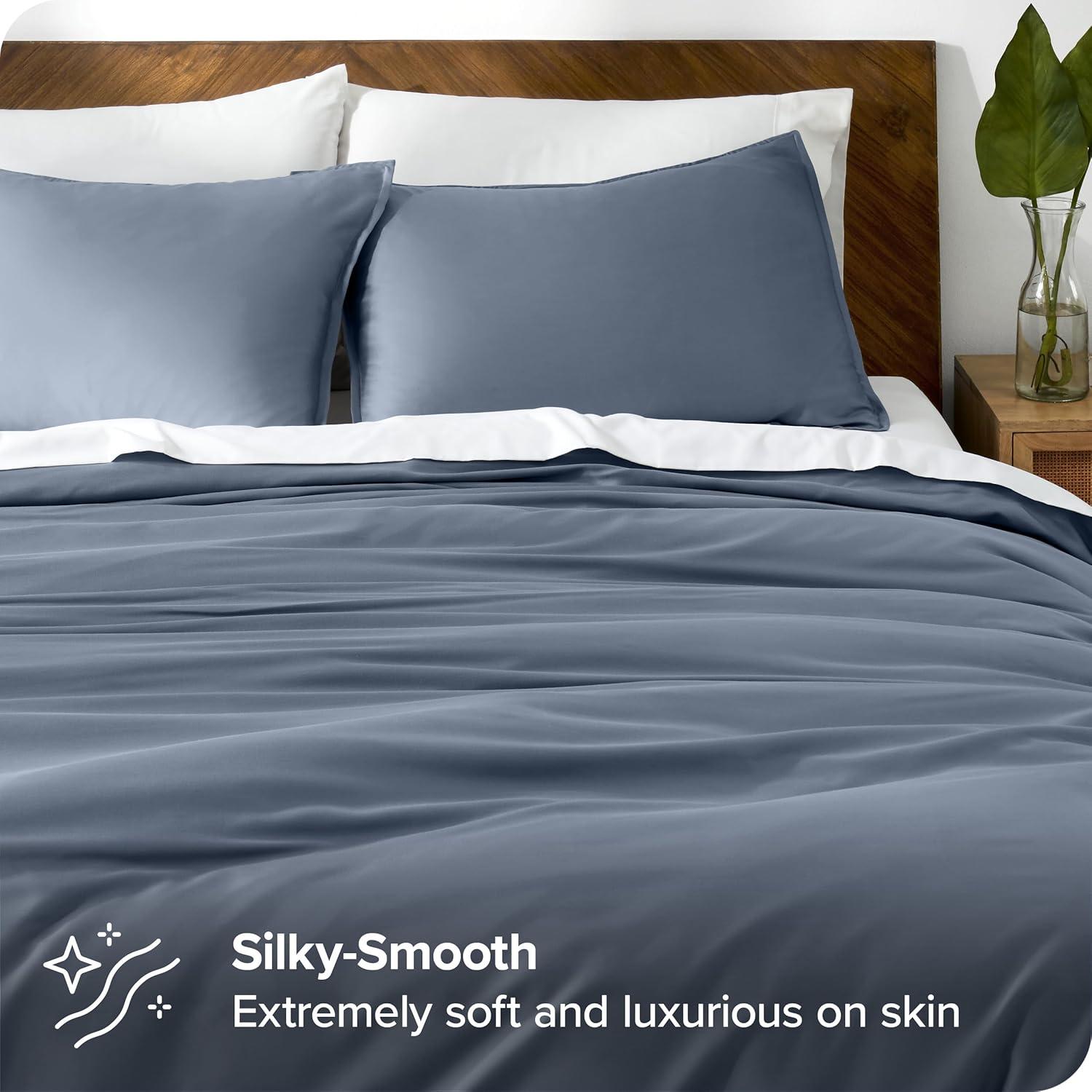 Bare Home TENCEL™ Duvet Cover Set - Lyocell derived from Eucalyptus - Full/Queen, Indigo