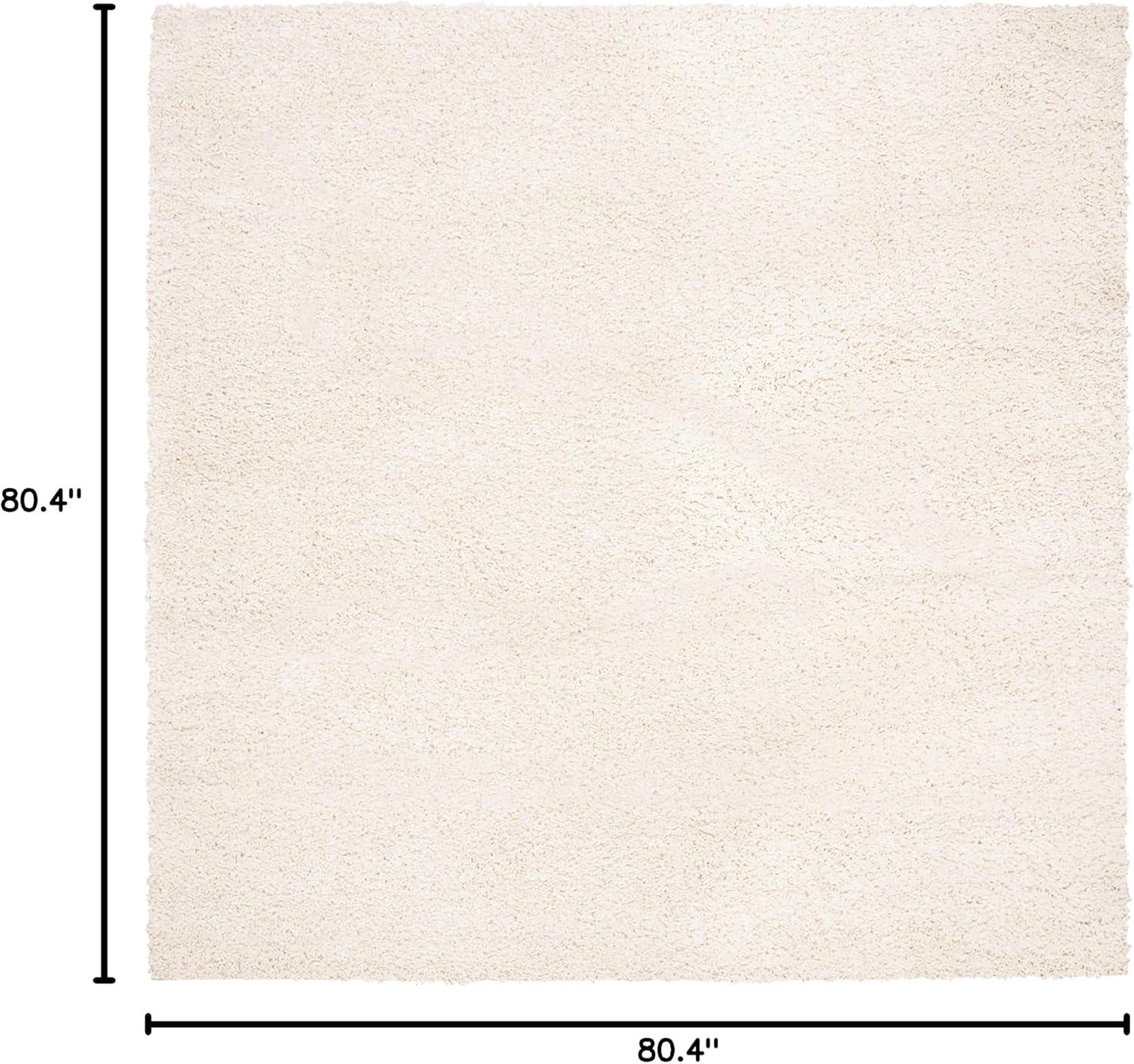 August Shag 900 AUG900 Power Loomed Indoor Area Rug - Ivory - 6'7"x6'7" - Safavieh