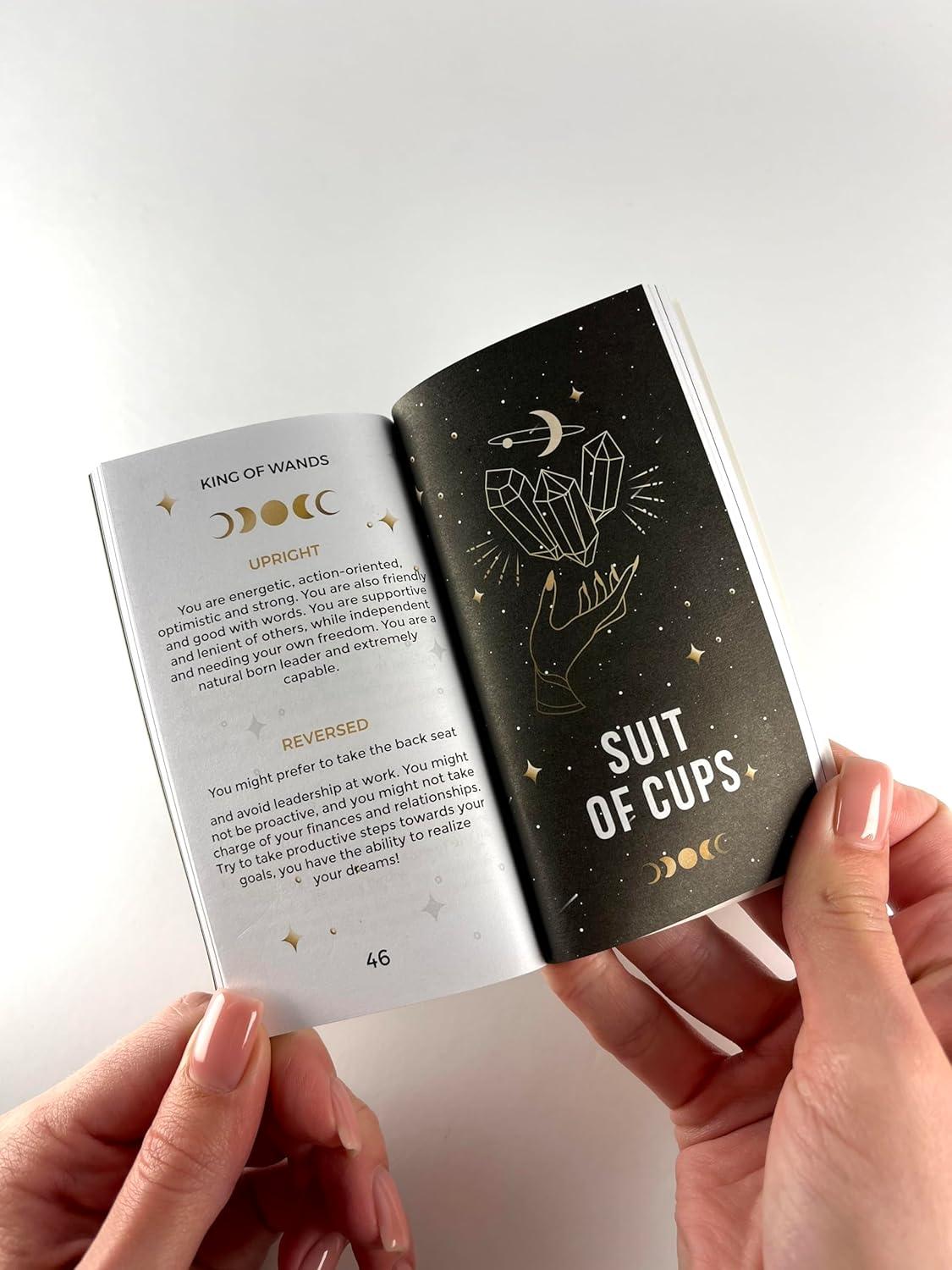 Vintage-Inspired Black and Gold Tarot Card Deck with Guidebook