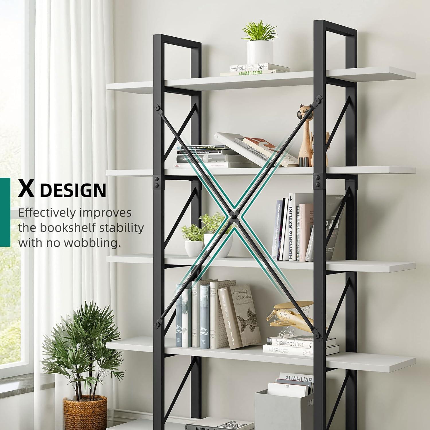 YITAHOME 5 Tier Bookshelf, Freestanding 5 Shelf Bookcases and Bookshelves, Modern Minimalist Furniture Open Display Storage Shelves Books Organizer for Living Room Bedroom Home Office
